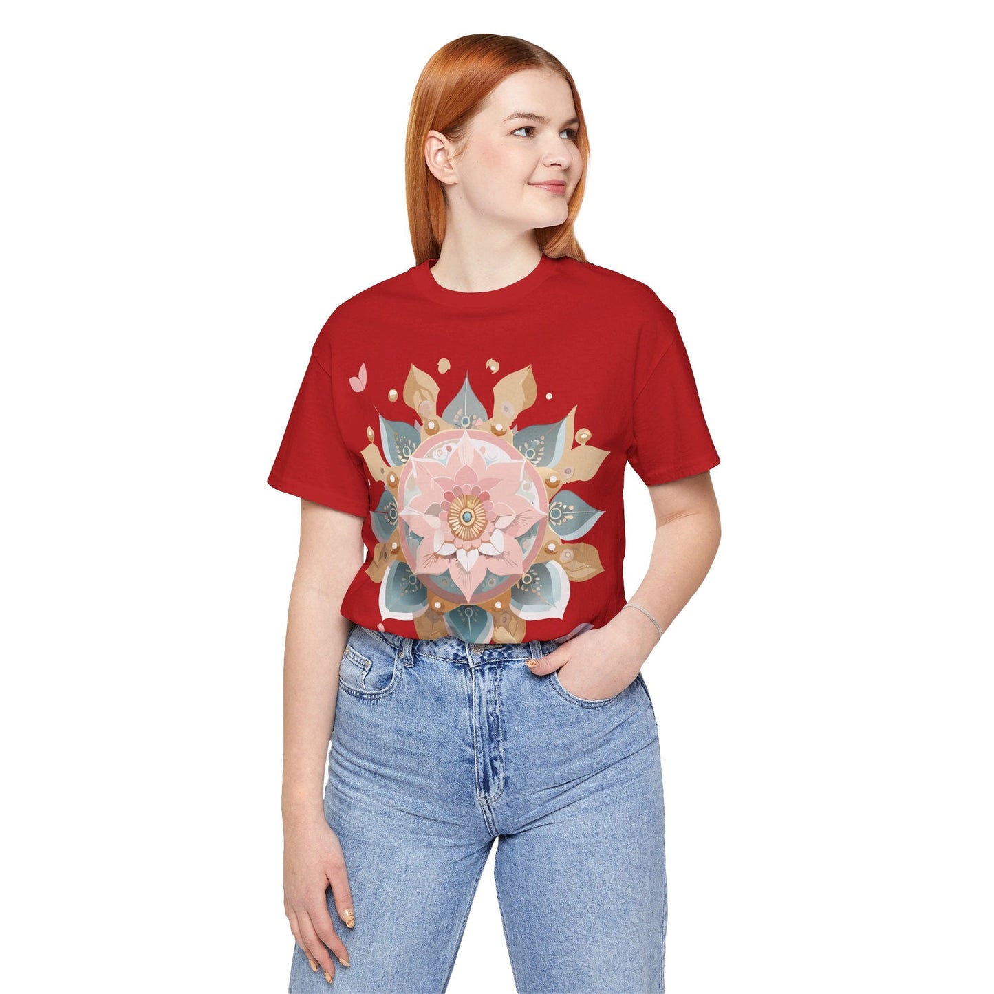 Mandala Graphic Unisex 100 Cotton Vintage Floral Artwork Tee 12