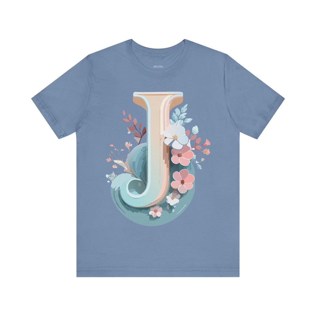 Letter J Graphic Unisex Cotton Bella+Canvas Tee with Art Letter Design