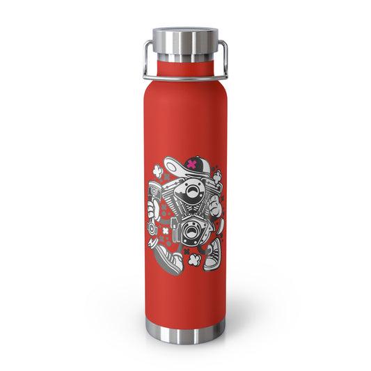 22oz Copper Insulated Water Bottle with Cartoon Design - CV38