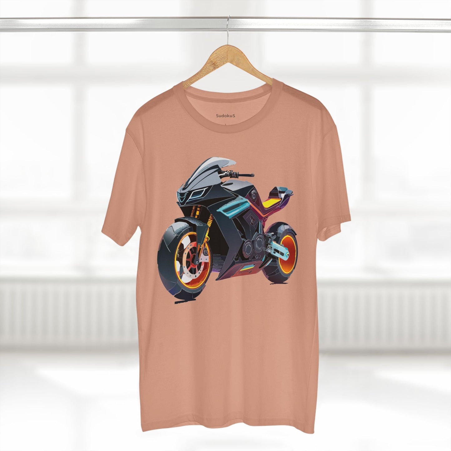 Moto Bike Graphic Unisex 100 Cotton Staple Tee 34