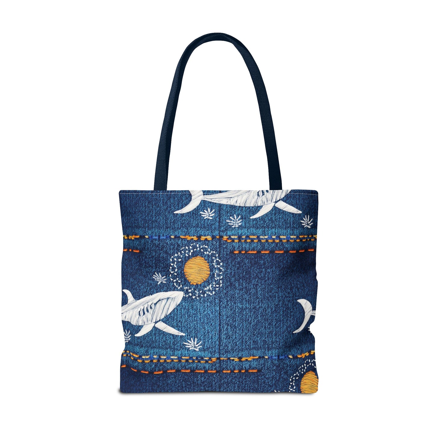 Denim Fabric Imitation Print Unisex Canvas Bag Poly Spun 3 Sizes Tote Bag 182-17