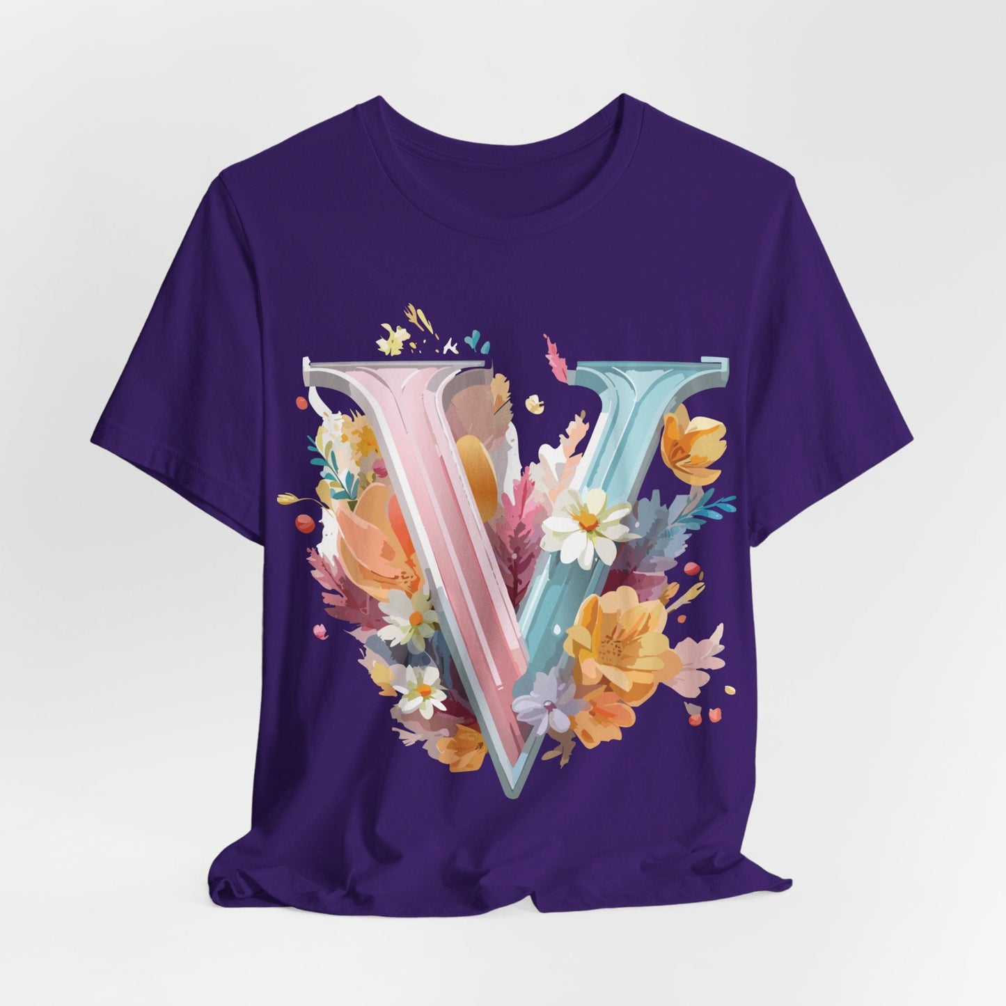Letter V Shirt Graphic Tee Unisex Jersey Short Sleeve Vintage Inspired Artwork Adelpha