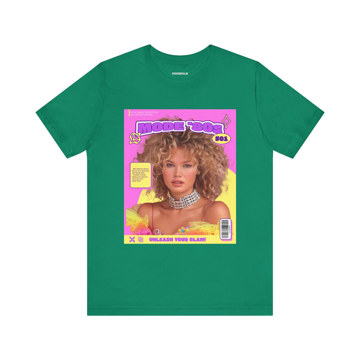 Magazine Cover Graphic Unisex Cotton Bella+Canvas Tee with Retro Poster ab31