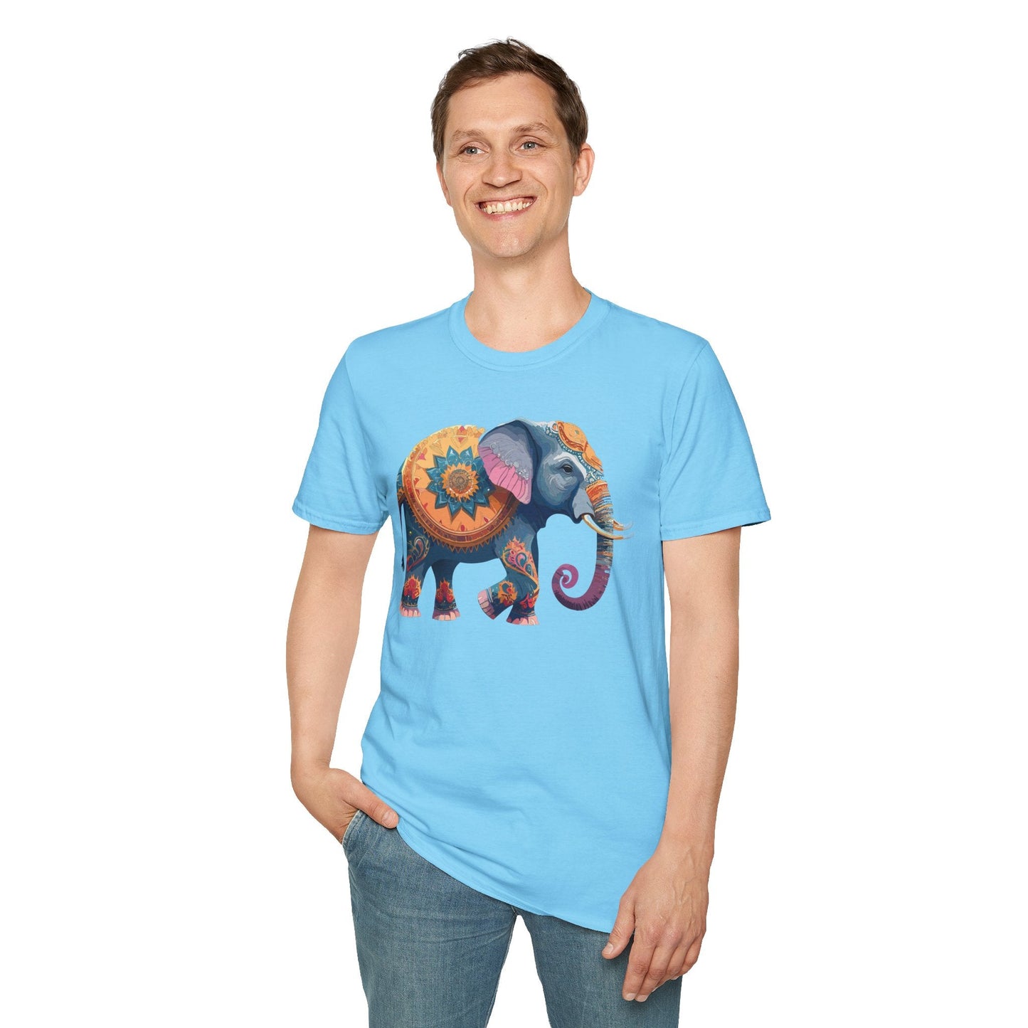 Elephant T Shirt Unisex Gildan Softstyle Tee 100 Percent Ring Spun Cotton Animal Shirt