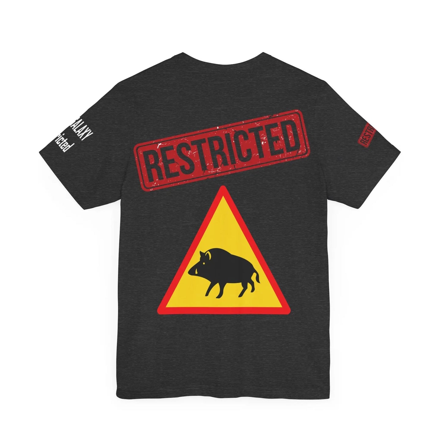 Tee Shirt With Red Stamp From Bad Galaxy Made To Order 100 Percent Cotton USA Printed With Eco Inks