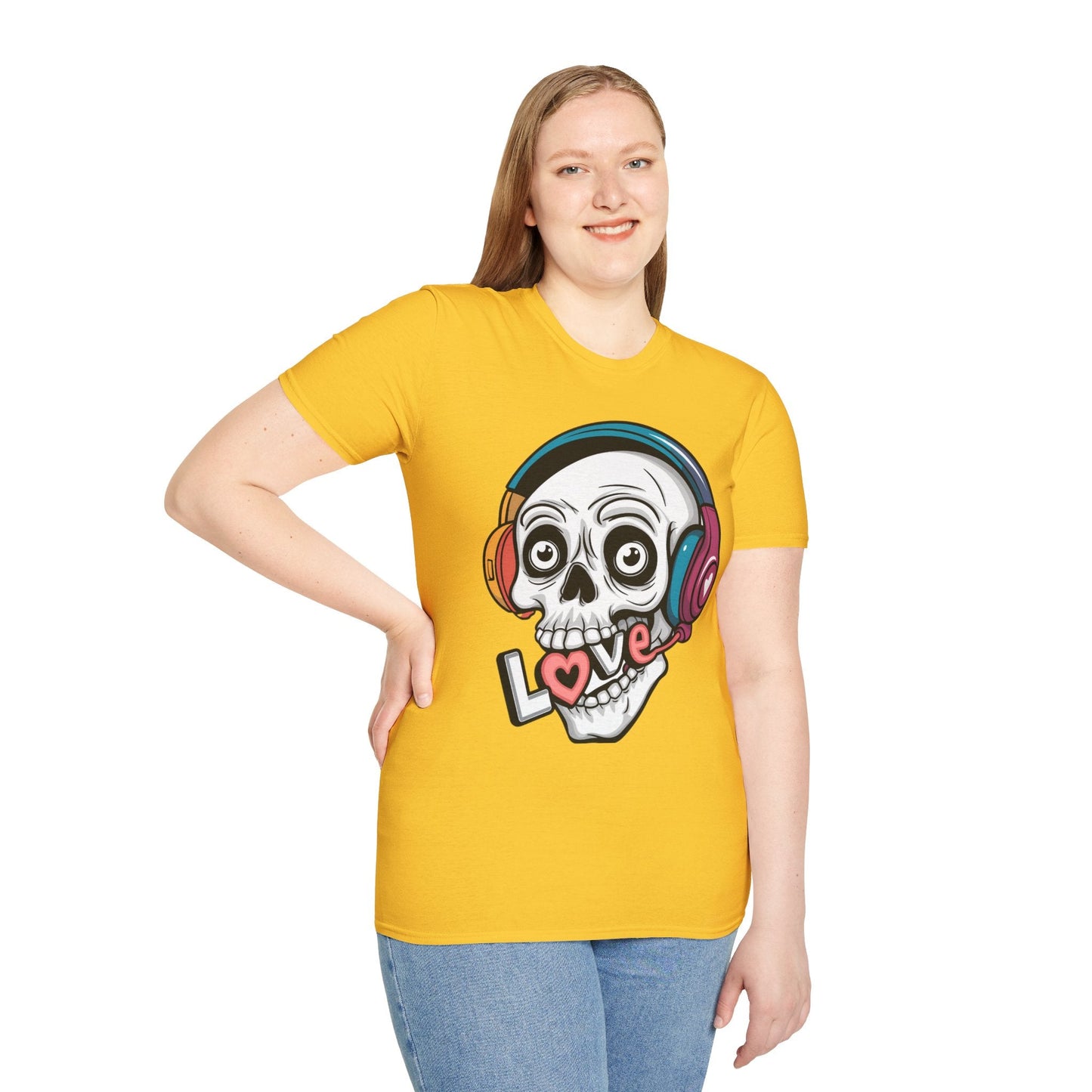Skull Tee Shirt Unisex Skeleton Shirt With Skull Artwork Gildan Softstyle Cotton Tee