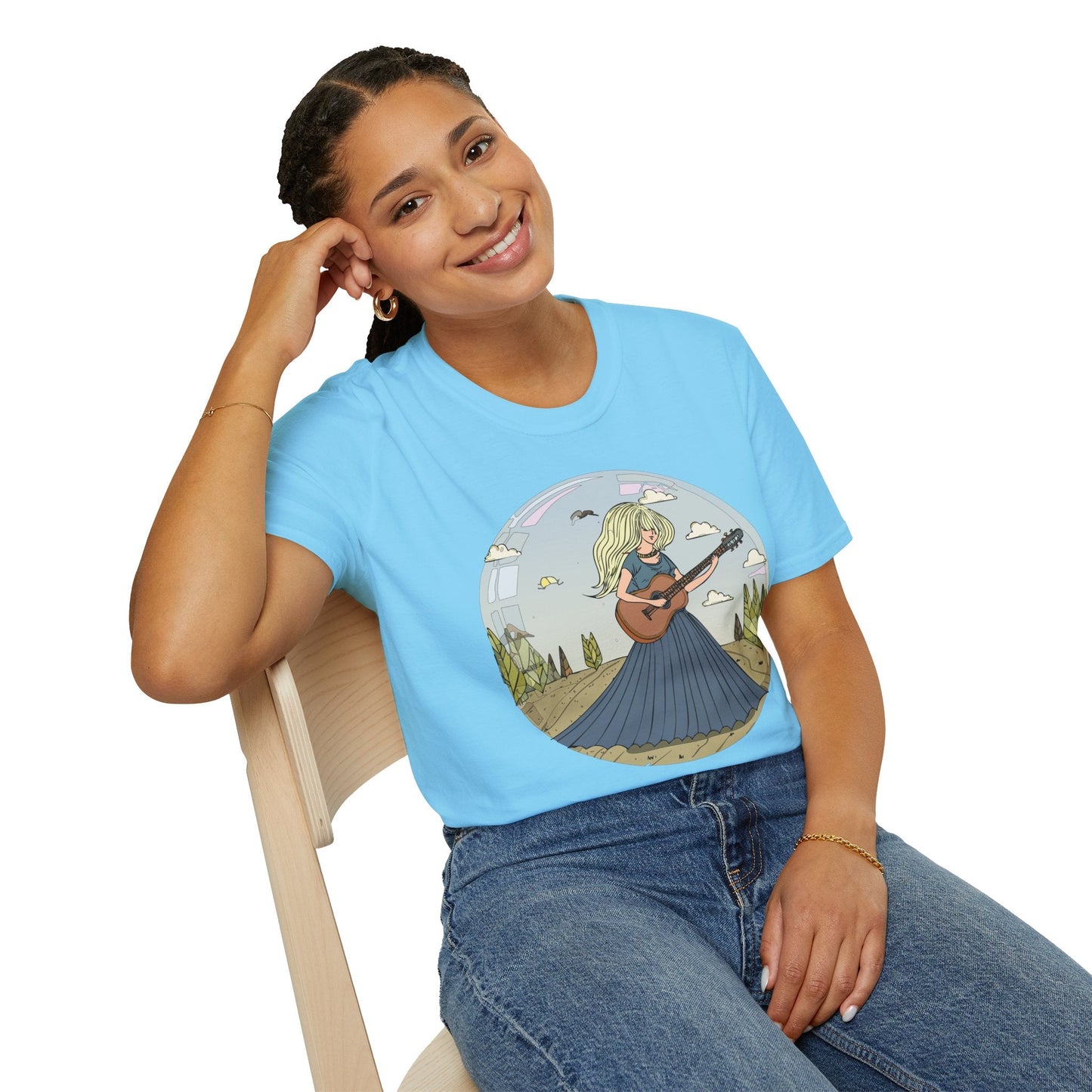 Womens Graphic T Shirt Art Design Tee Softstyle Cotton Ring-Spun Unisex Short Sleeve