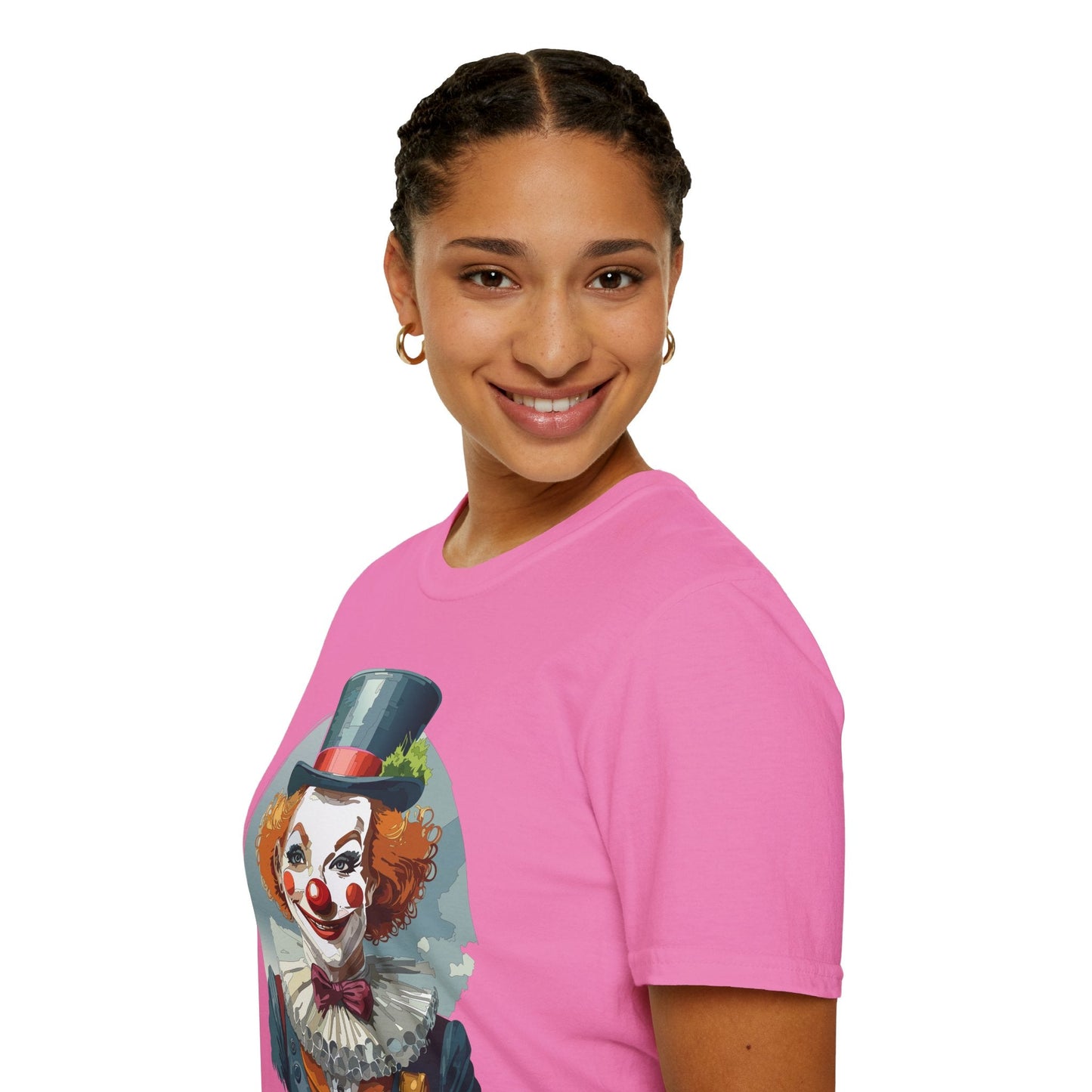 Unisex Clown Shirt Funny Man Circus Design Hundred Percent Ring Spun Cotton Gildan Softstyle Tee