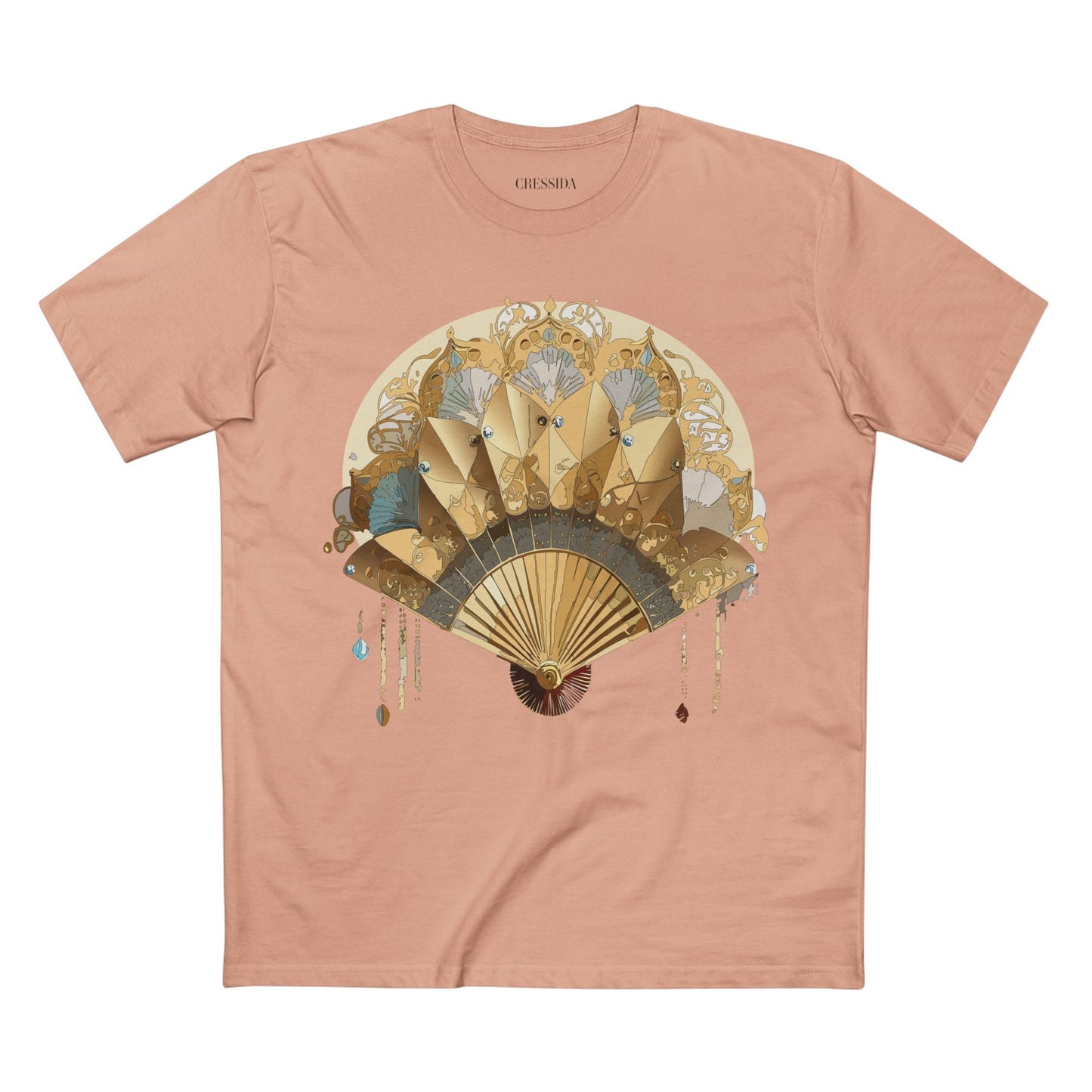 Antique Fan Graphic Design T-Shirt Unisex 100 Cotton Floral Carnival Artwork Tee 20