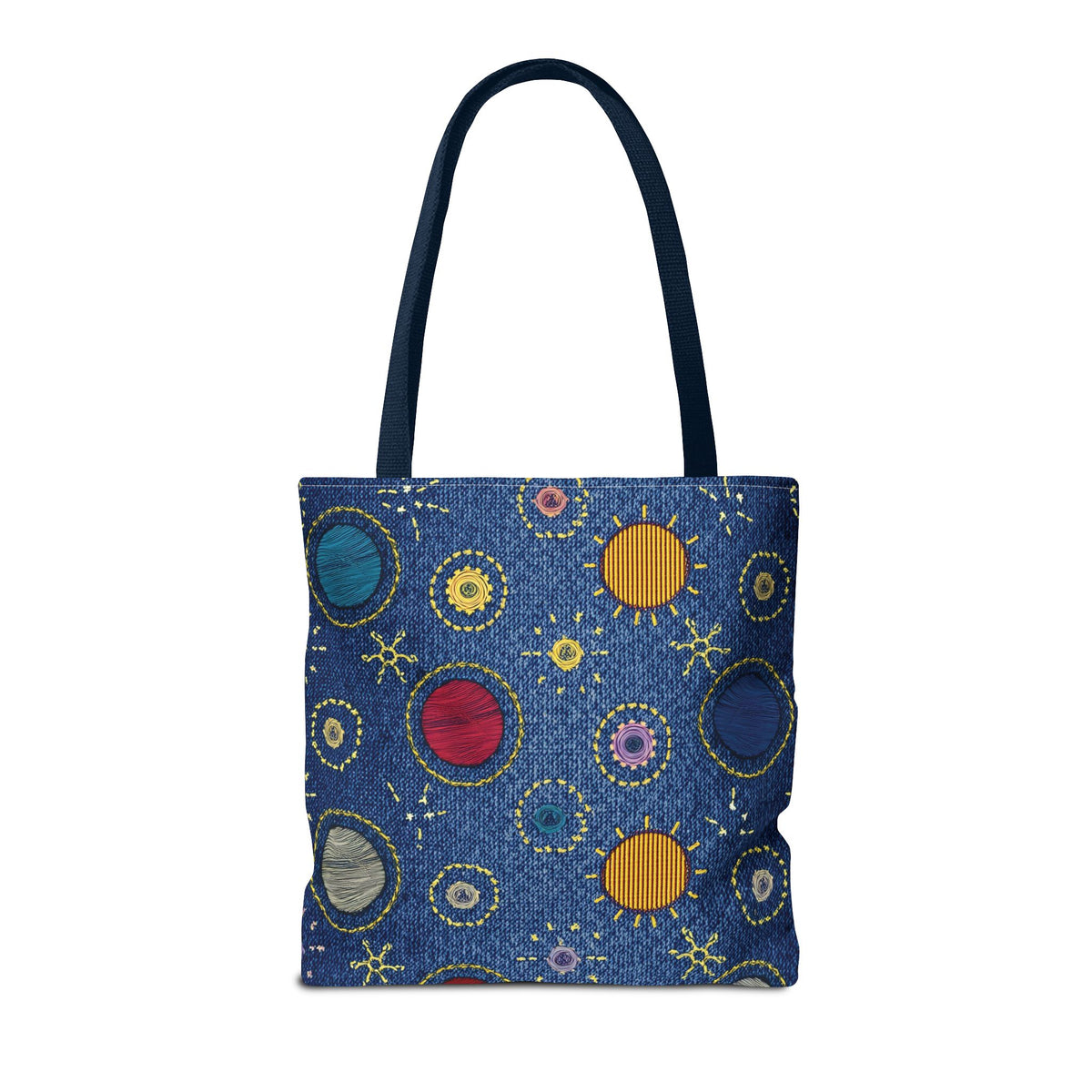 Denim Fabric Imitation Print Unisex Canvas Bag Poly Spun 3 Sizes Tote Bag 183-6