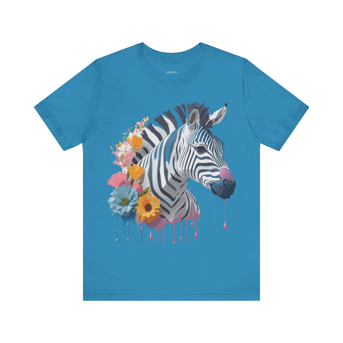 Zebra Graphic Unisex Cotton Bella+Canvas Tee with Art Animal Design e77