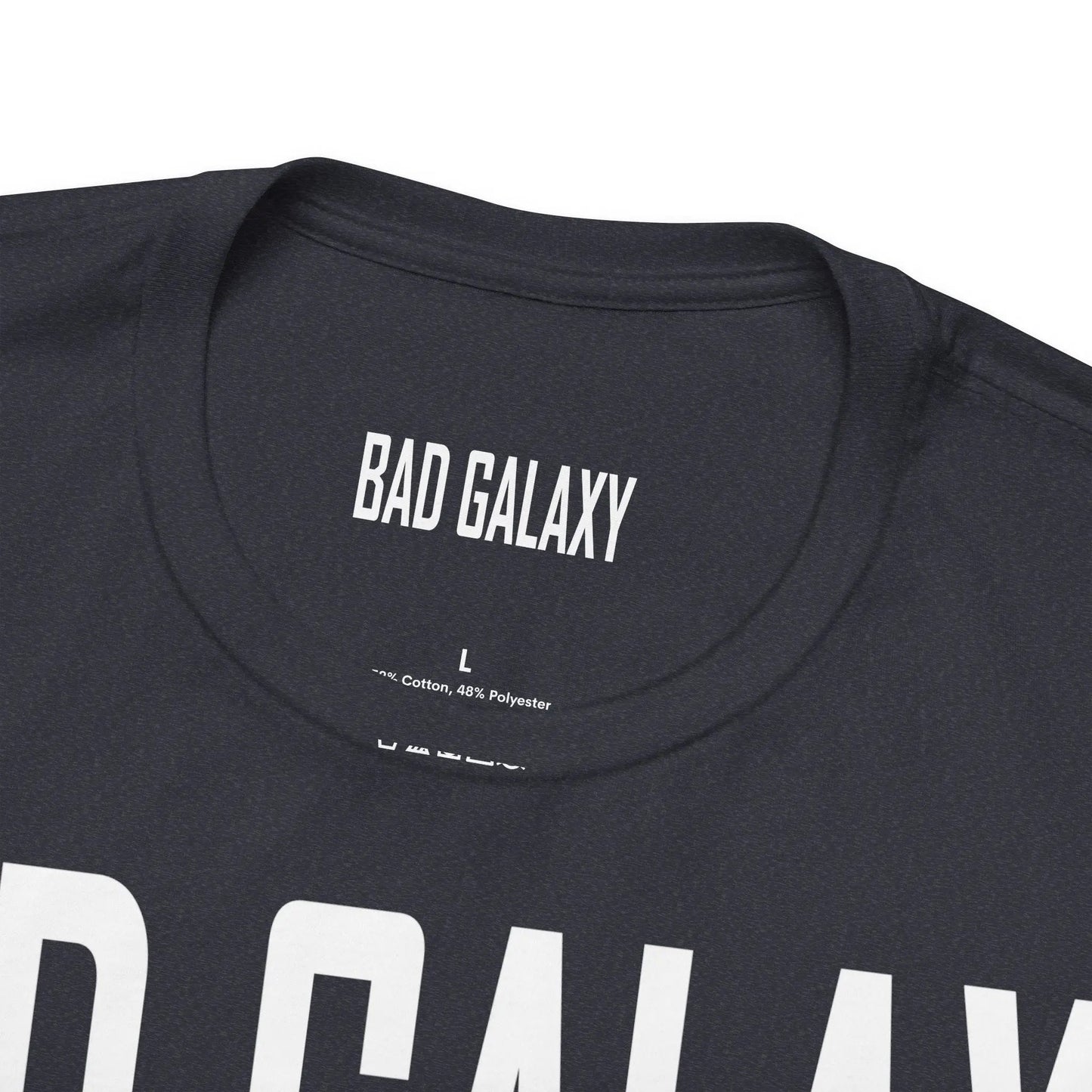 Tee Shirt With Red Stamp From Bad Galaxy Made To Order 100 Percent Cotton USA Printed With Eco Inks