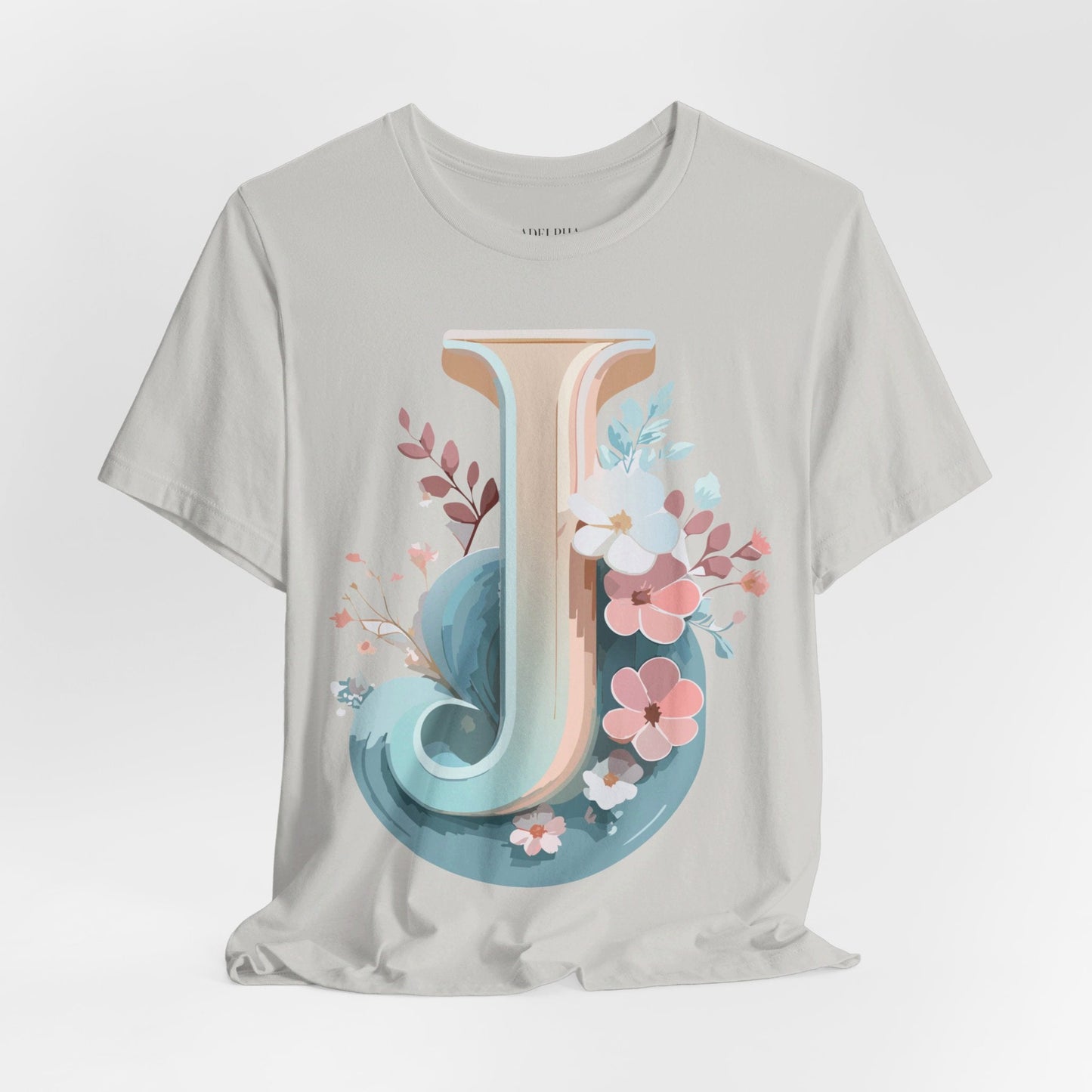 Letter J Shirt Graphic Tee For Unisex Style By Adelpha Vintage Inspired Art Tee Design