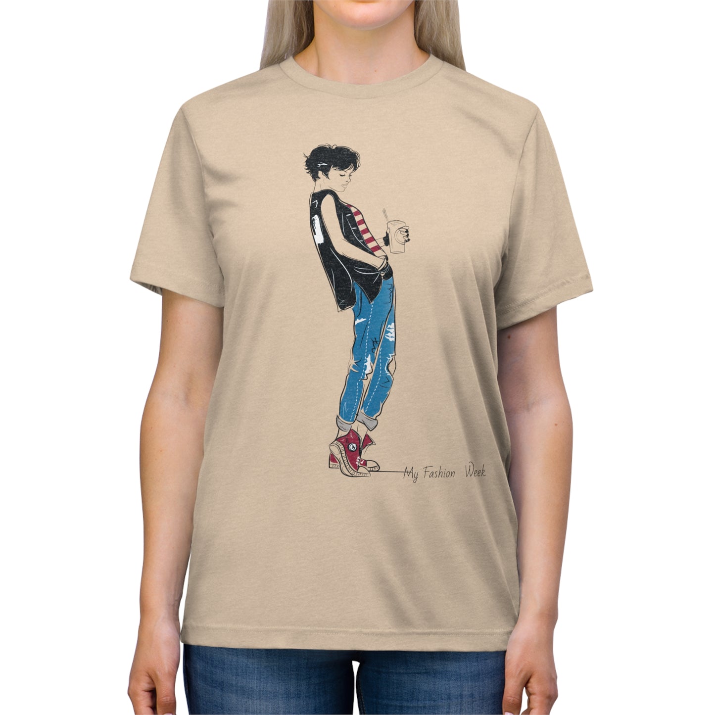 Tri-blend Tee Shirt with Art Design