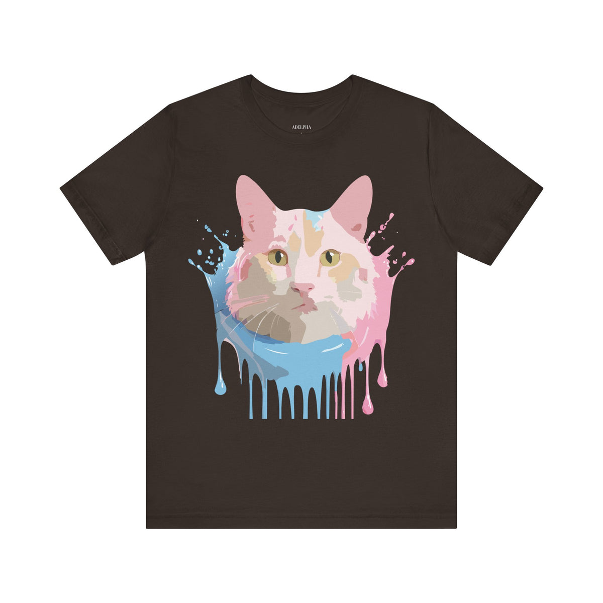 Cat Graphic Unisex Cotton Bella+Canvas Tee with Art Animal Design e203