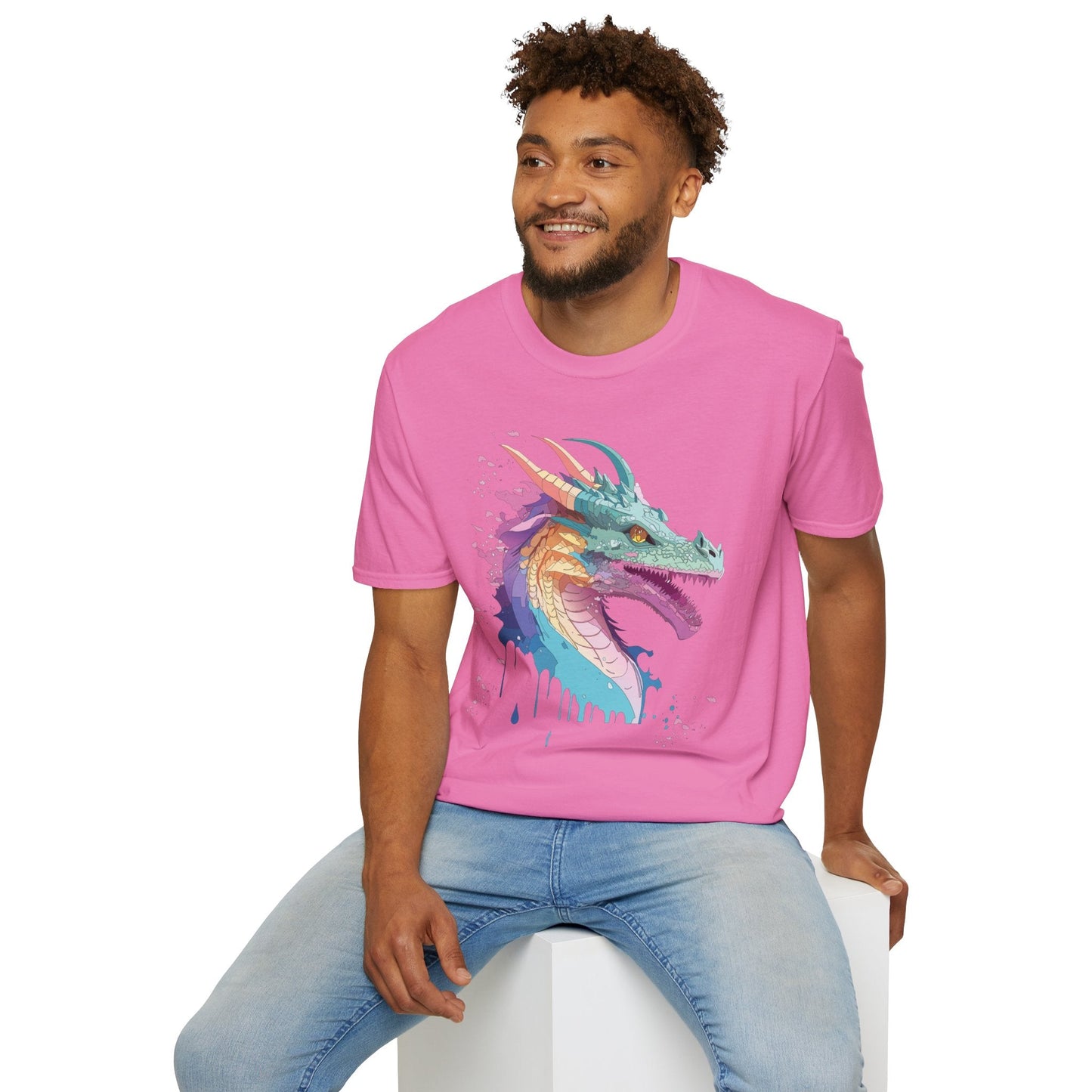 Dragon Graphic Unisex Cotton Softstyle Art Design Tee With Animals 20