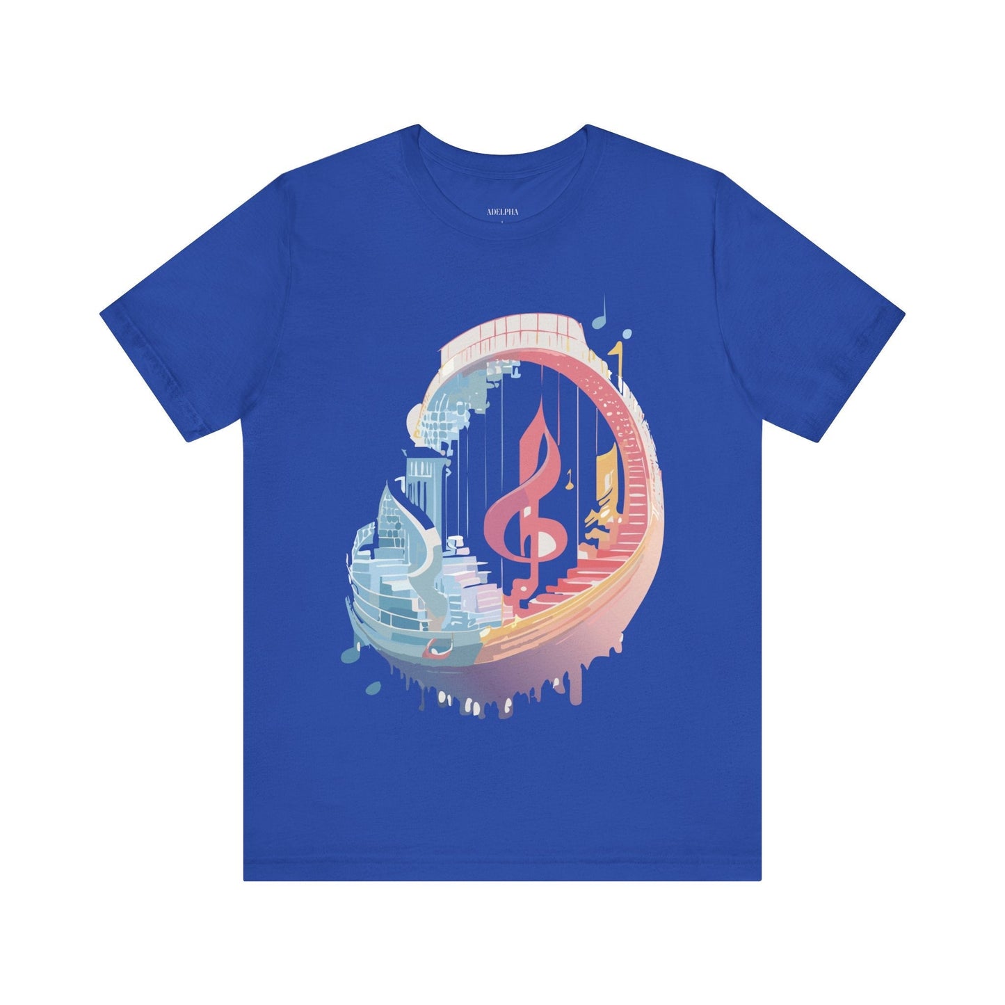 Music Graphic Unisex 100 Cotton Vintage Art with Musical Elements Tee 33