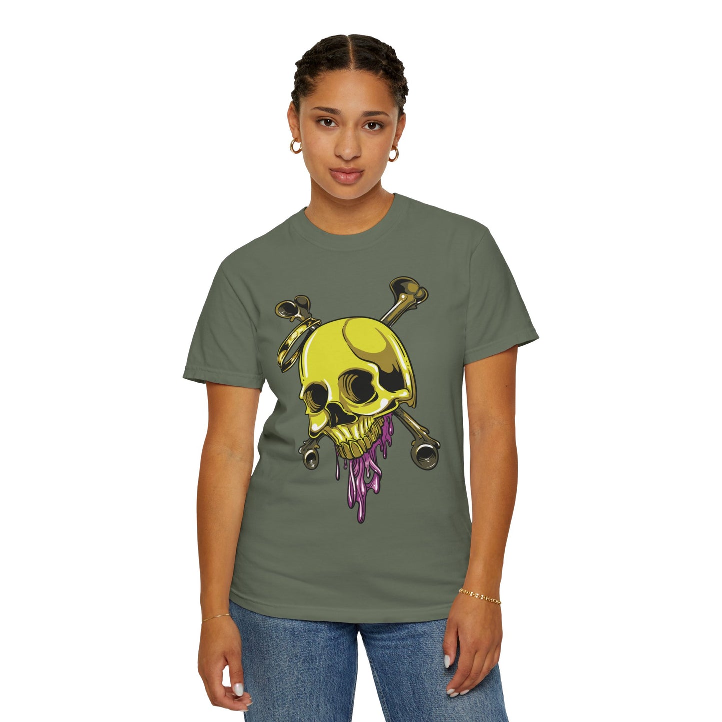 Unisex Cotton Tee Shirt with Skull