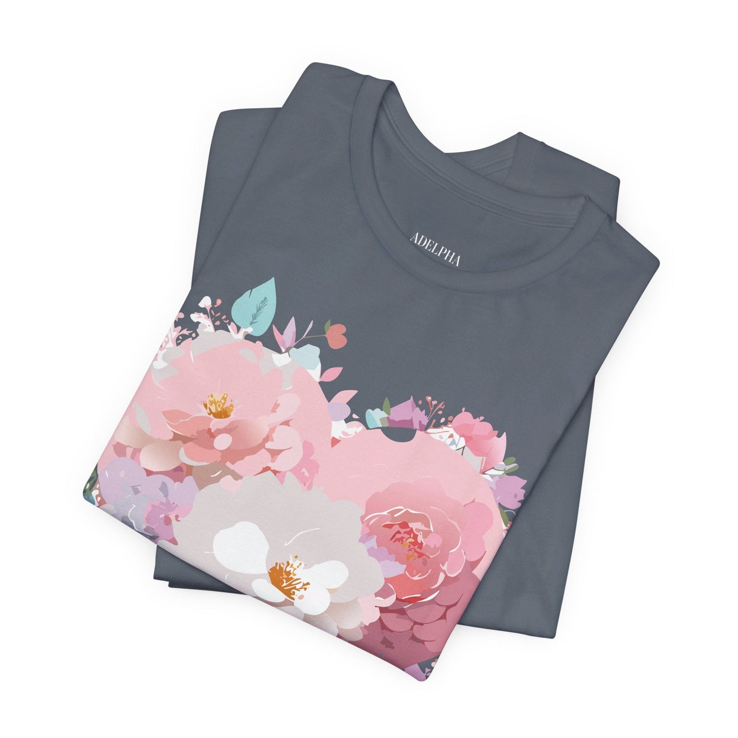 Valentine Day Graphic Unisex 100 Cotton Vintage Artwork with Love and Flower Design Tee 34