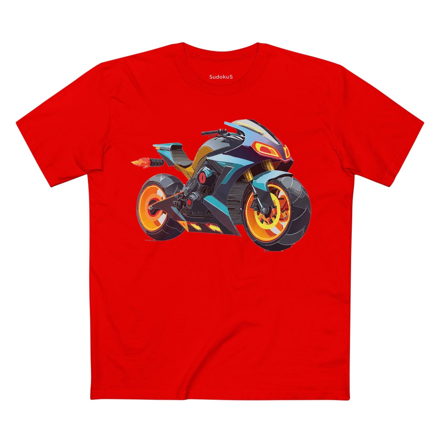 Moto Bike Graphic Unisex 100 Cotton Staple Tee 22