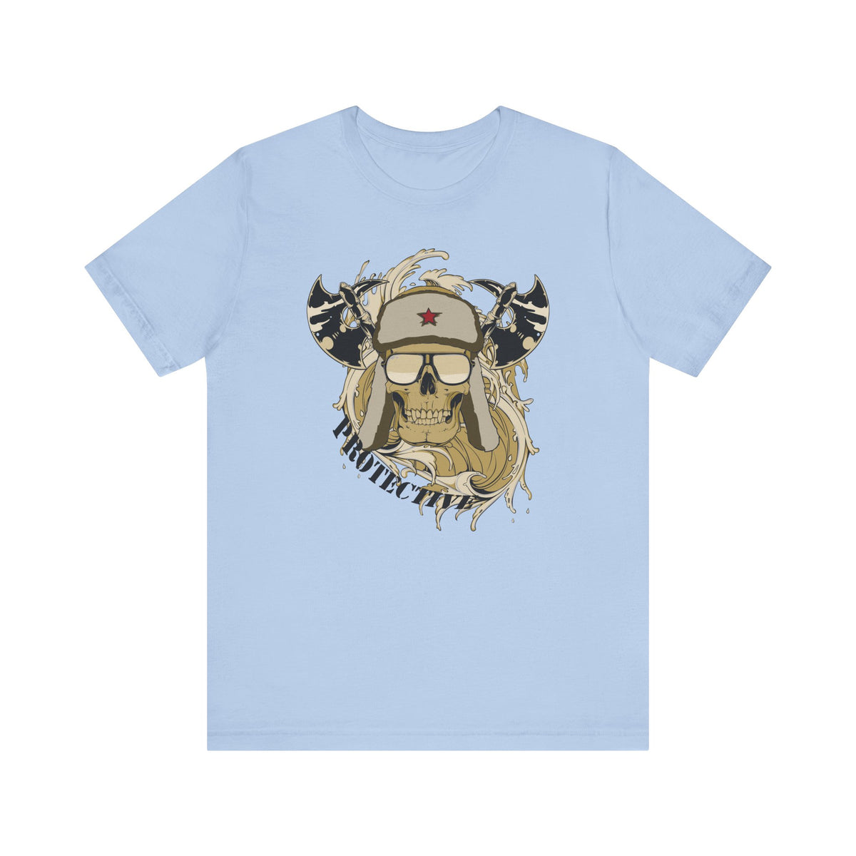 Viking Skull Graphic with Horned Helmet T-Shirt Captain Design Unisex Cotton Tee Art-41