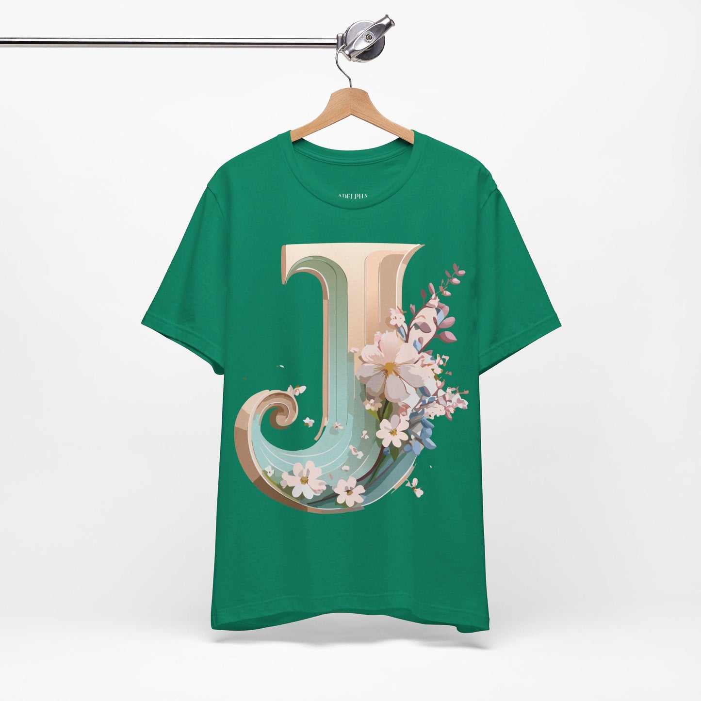 Letter J Graphic Tee Unisex Vintage Inspired Art From Adelpha Short Sleeve Shirt