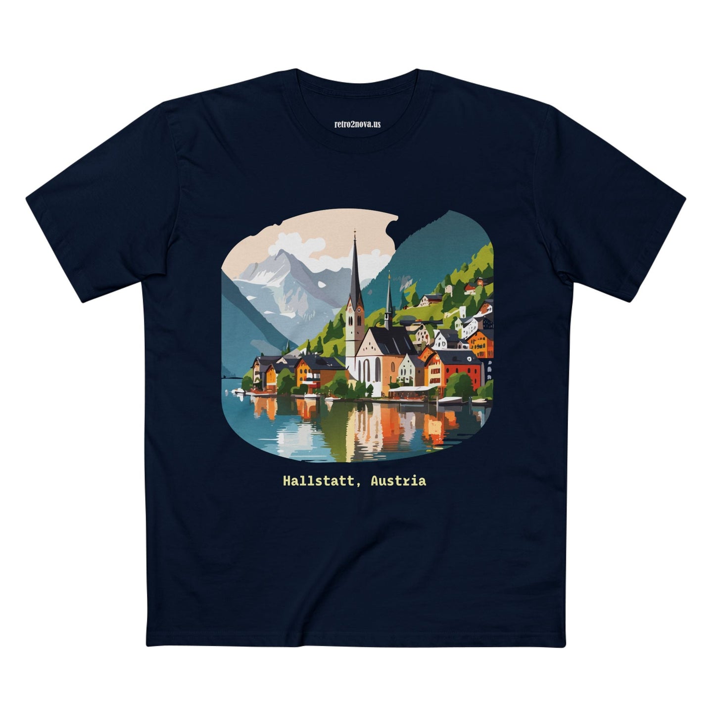 Austria Travel Shirt Unisex Premium Cotton Tee Featuring Original Art Design Retro2Nova