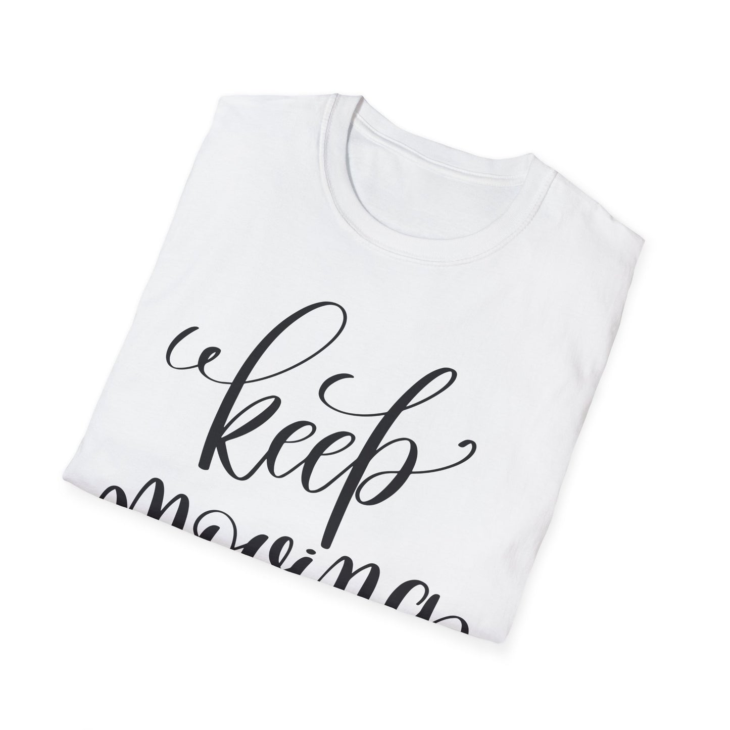 Keep Moving T-Shirt Unisex Cotton Short Sleeves Inspirational Script Workout Tee