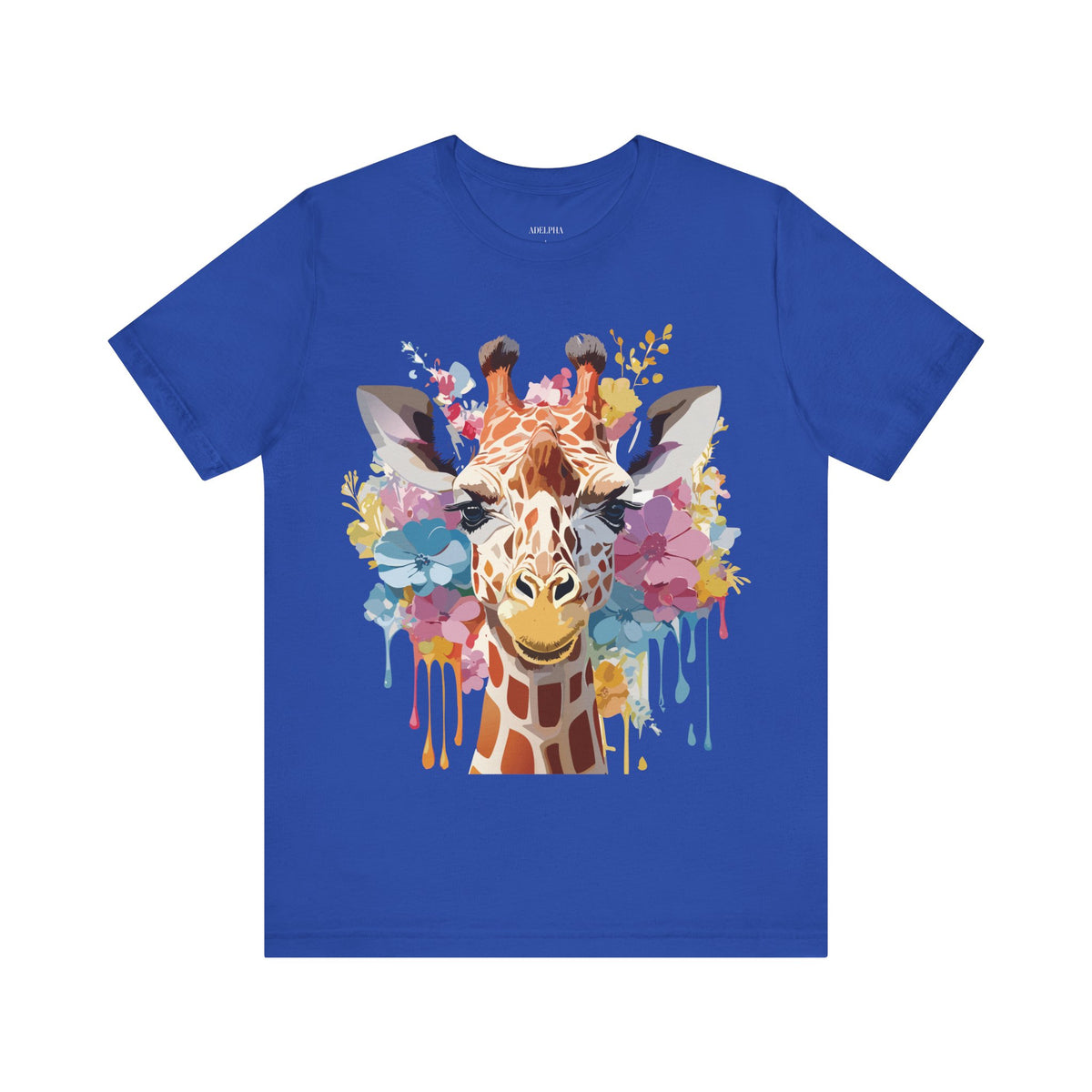 Giraffe Graphic Unisex Cotton Bella+Canvas Tee with Art Animal Design e20