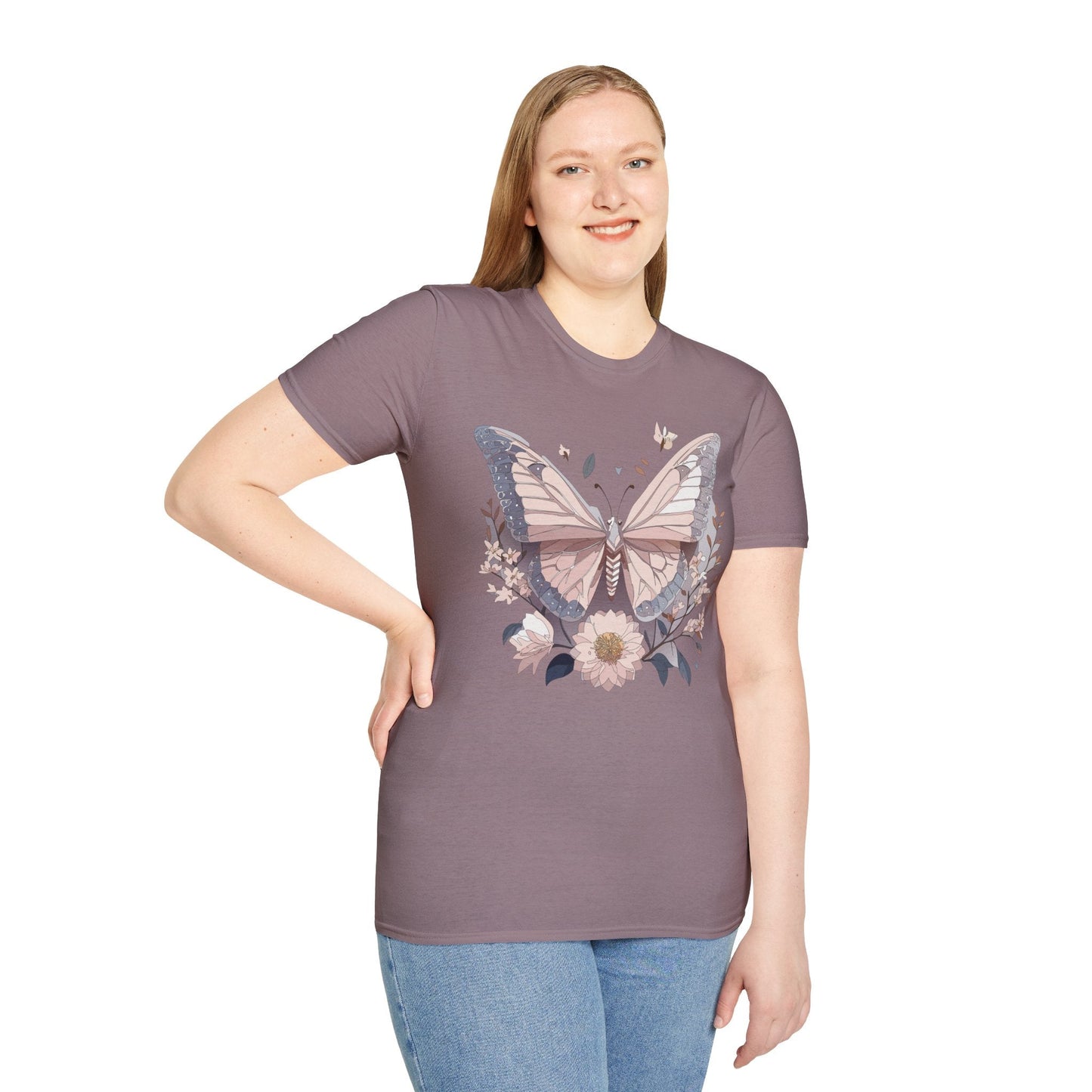 Butterfly Shirt Unisex Gildan Softstyle 64000 Monarch Butterfly Tee 100 Percent Ring Spun Cotton