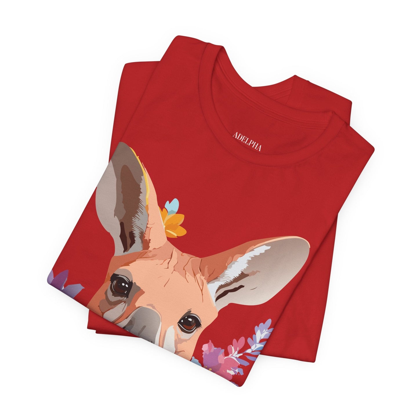 Adelpha Unisex Graphic Tee Kangaroo Art Design Short Sleeve Shirt Premium Vintage Inspired Comfort