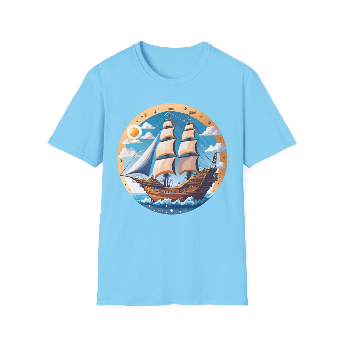 Unisex Nautical Frigate Ship T Shirt Vessel Tee Gildan Softstyle 64000 100 Percent Ring Spun Cotton