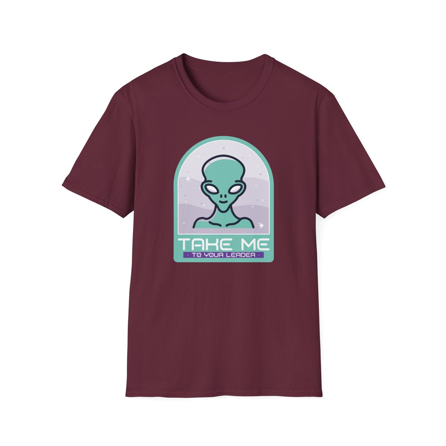 Alien Graphic TShirt  Take Me to Your Leader Retro Space Tee