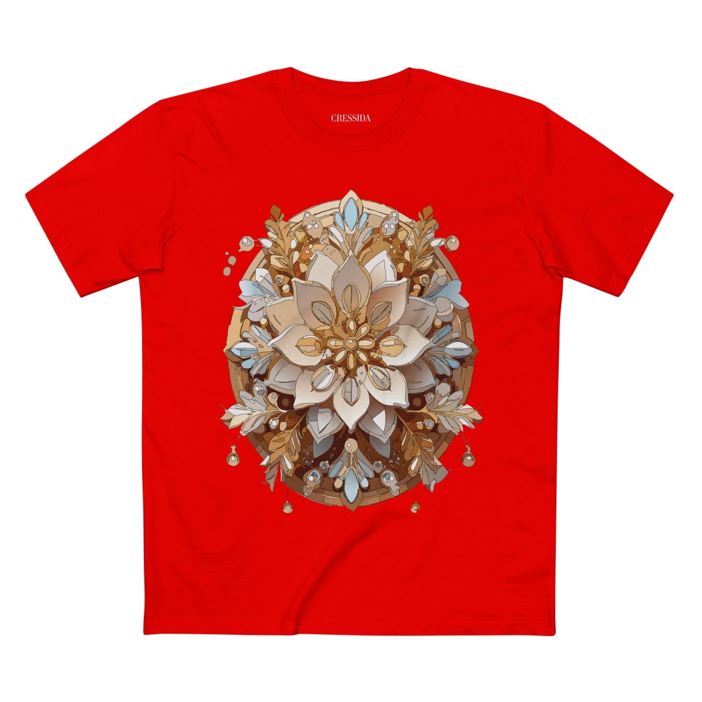Floral Graphic T-Shirt Unisex 100 Cotton Art Design with Antique Flowers Tee 19