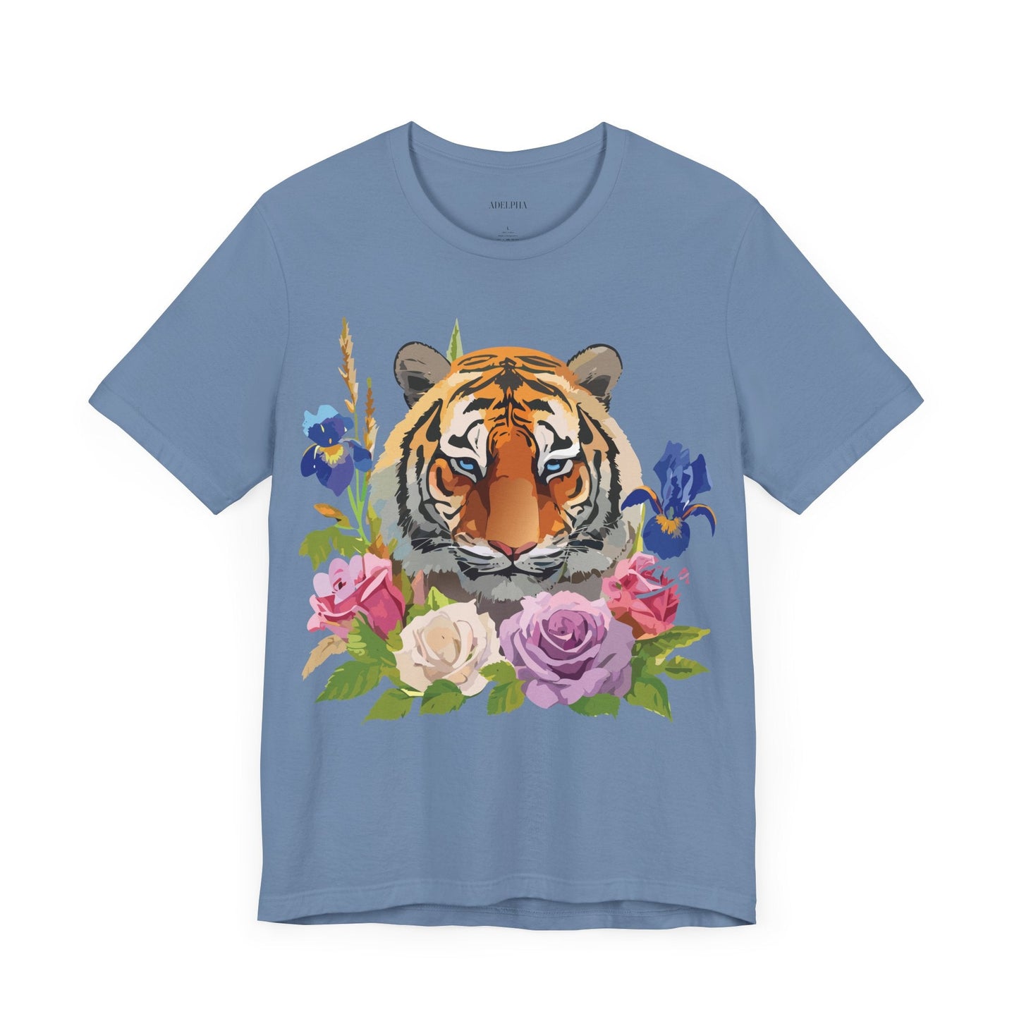 Tiger Graphic Tee Unisex Short Sleeve Tee With Vintage Inspired Artwork By Adelpha