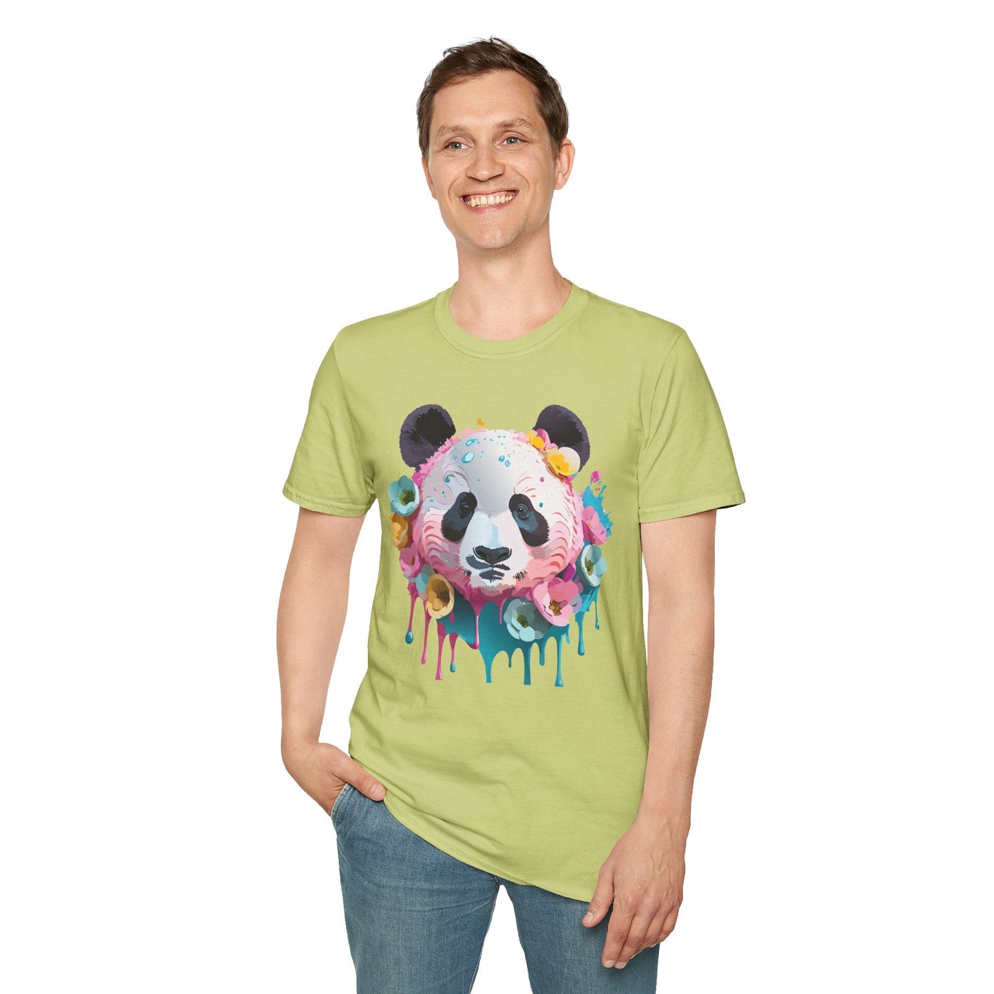 Panda Shirt Unisex T Shirt Graphic Tee Animal Print Gildan Softstyle 64000 100 Percent Cotton