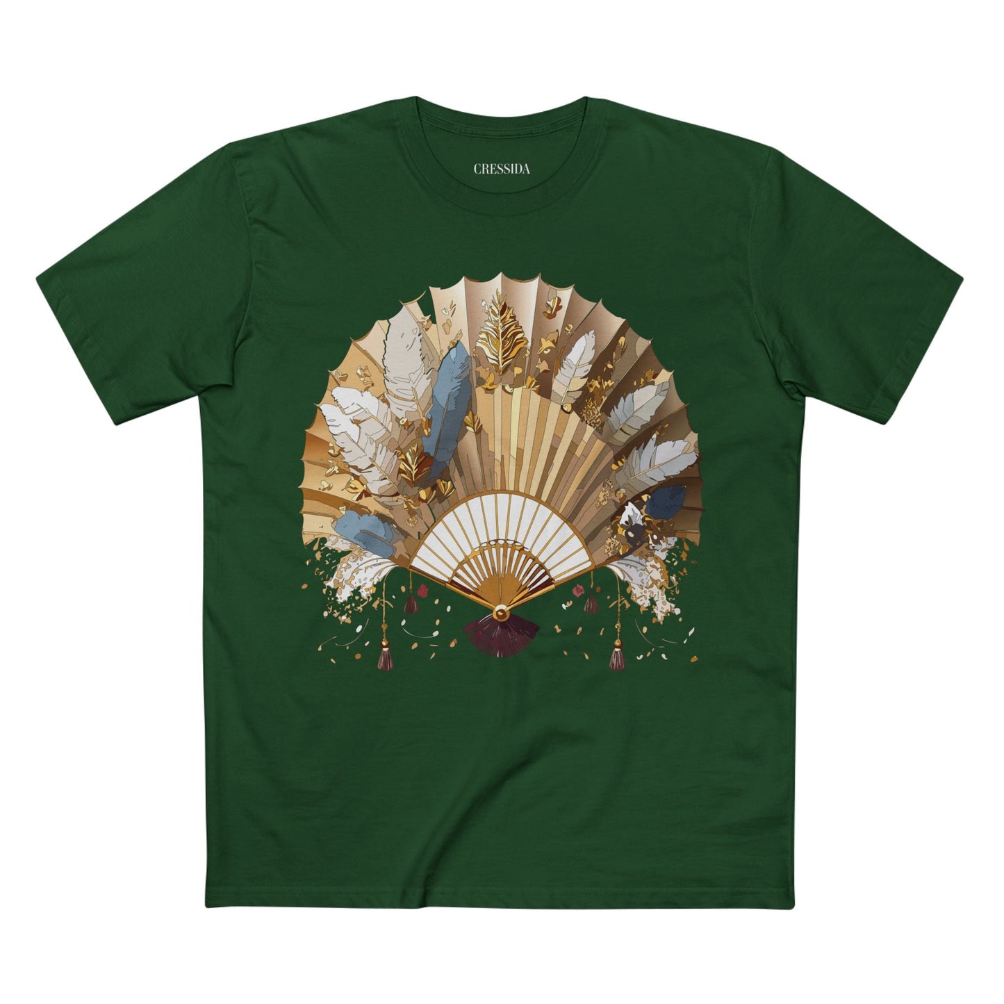 Antique Fan Graphic Design T-Shirt Unisex 100 Cotton Floral Carnival Artwork Tee 8