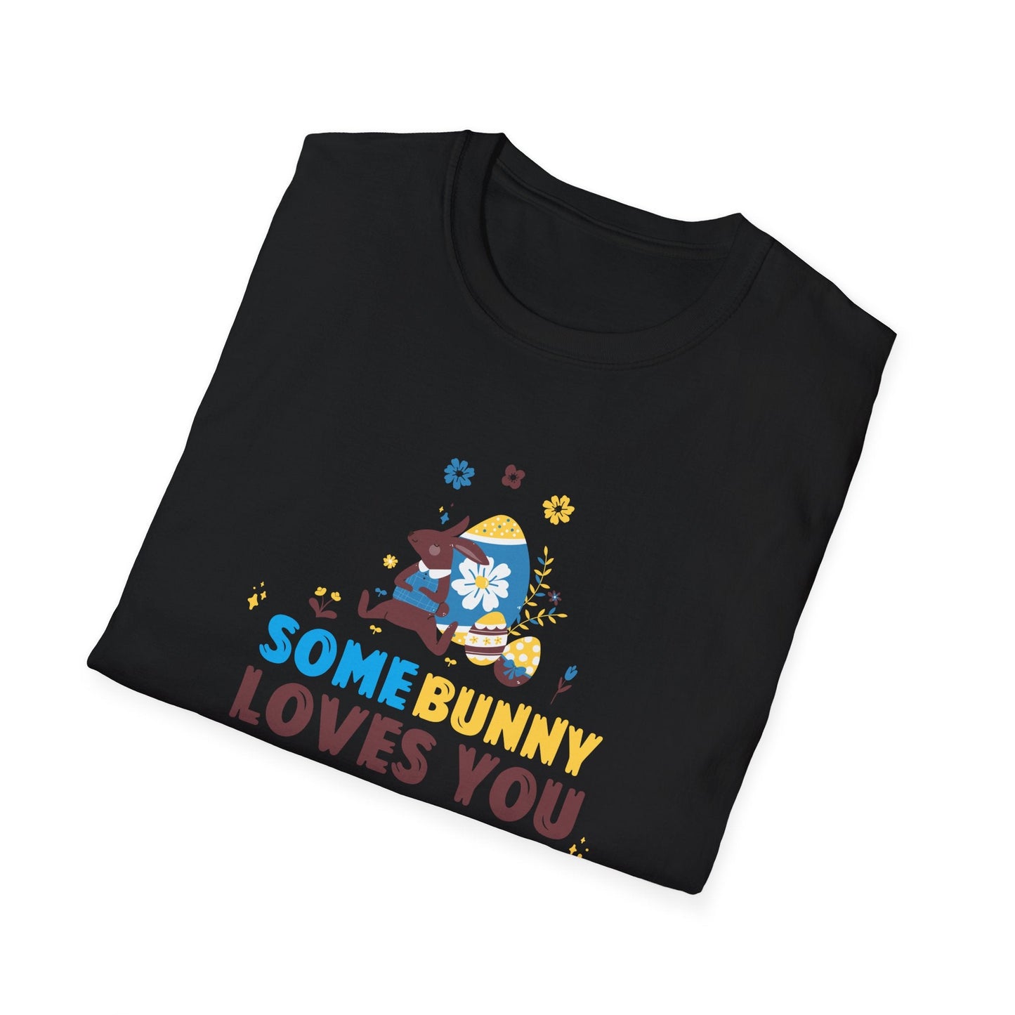 Easter Bunny T Shirt Unisex Gildan Softstyle 64000 Art Design With Easter Prints