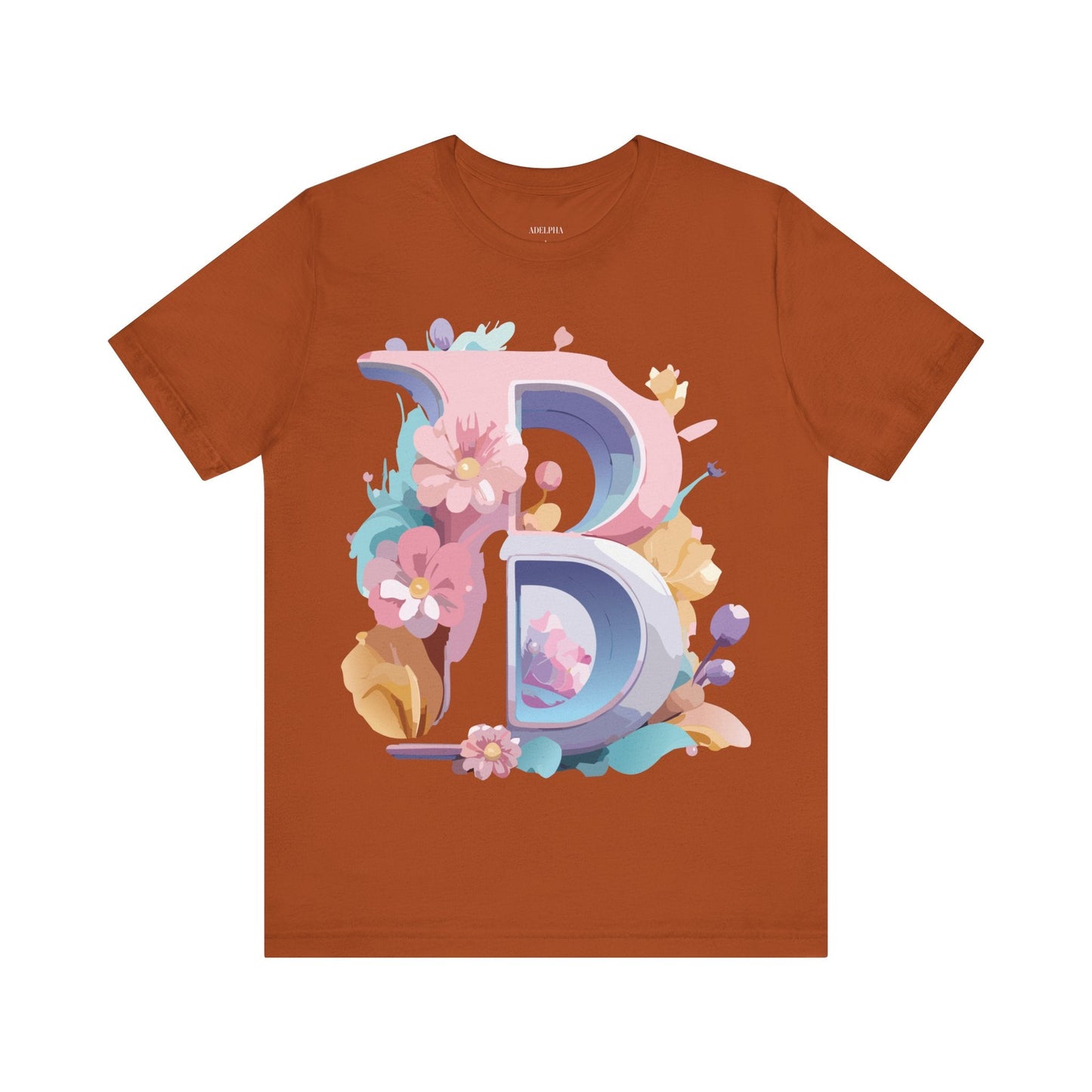 Letter B Shirt Graphic Tee Unisex Vintage Inspired Artwork Adelpha Art Design Short Sleeve