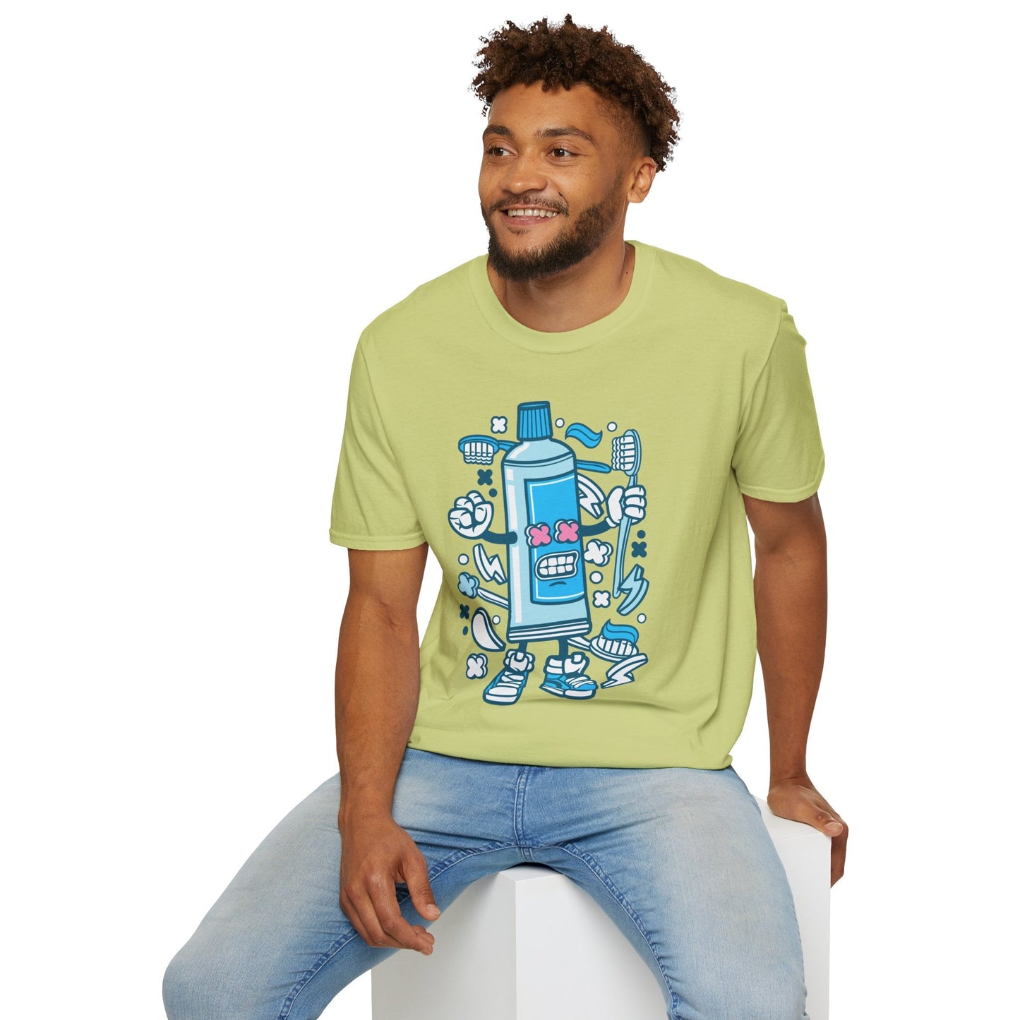 Cartoon Animation T Shirt Unisex Gildan Softstyle 64000 Tee With Fun Art Design Artwork