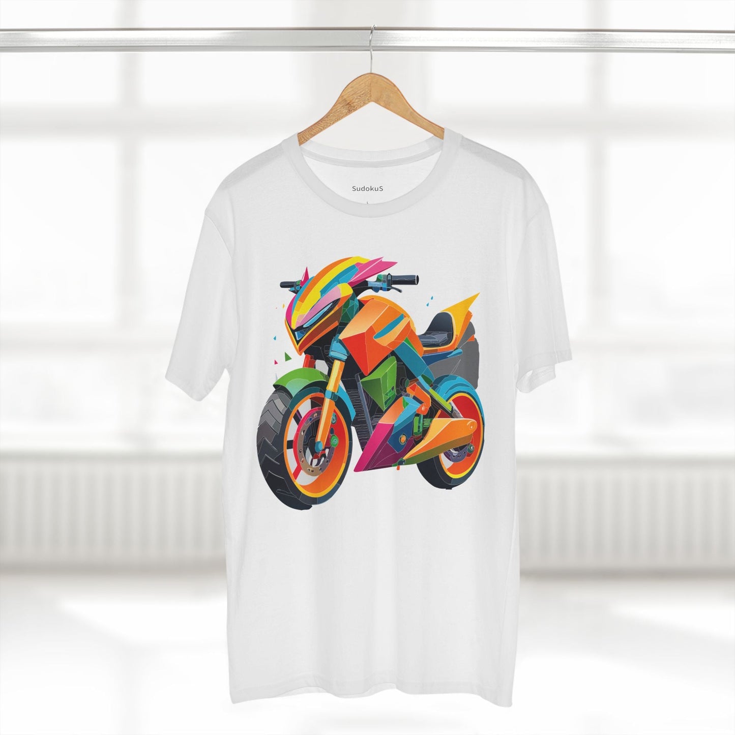 Moto Bike Graphic Unisex 100 Cotton Staple Tee 7