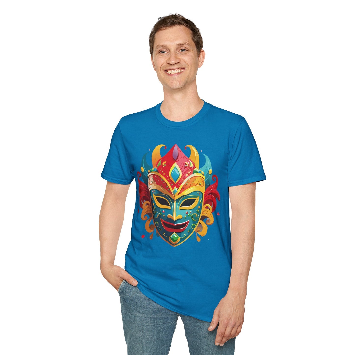 Mask Graphic Unisex Cotton Masquerade Design Artwork Tee 15