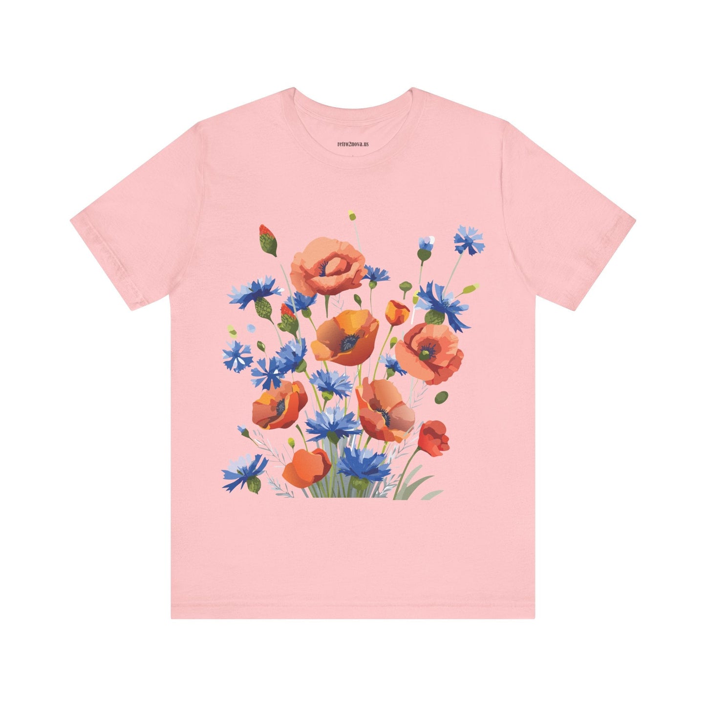 Unisex Floral Shirt Floral Print Tee Lightweight Breathable Fabric Short Sleeve Casual Wear