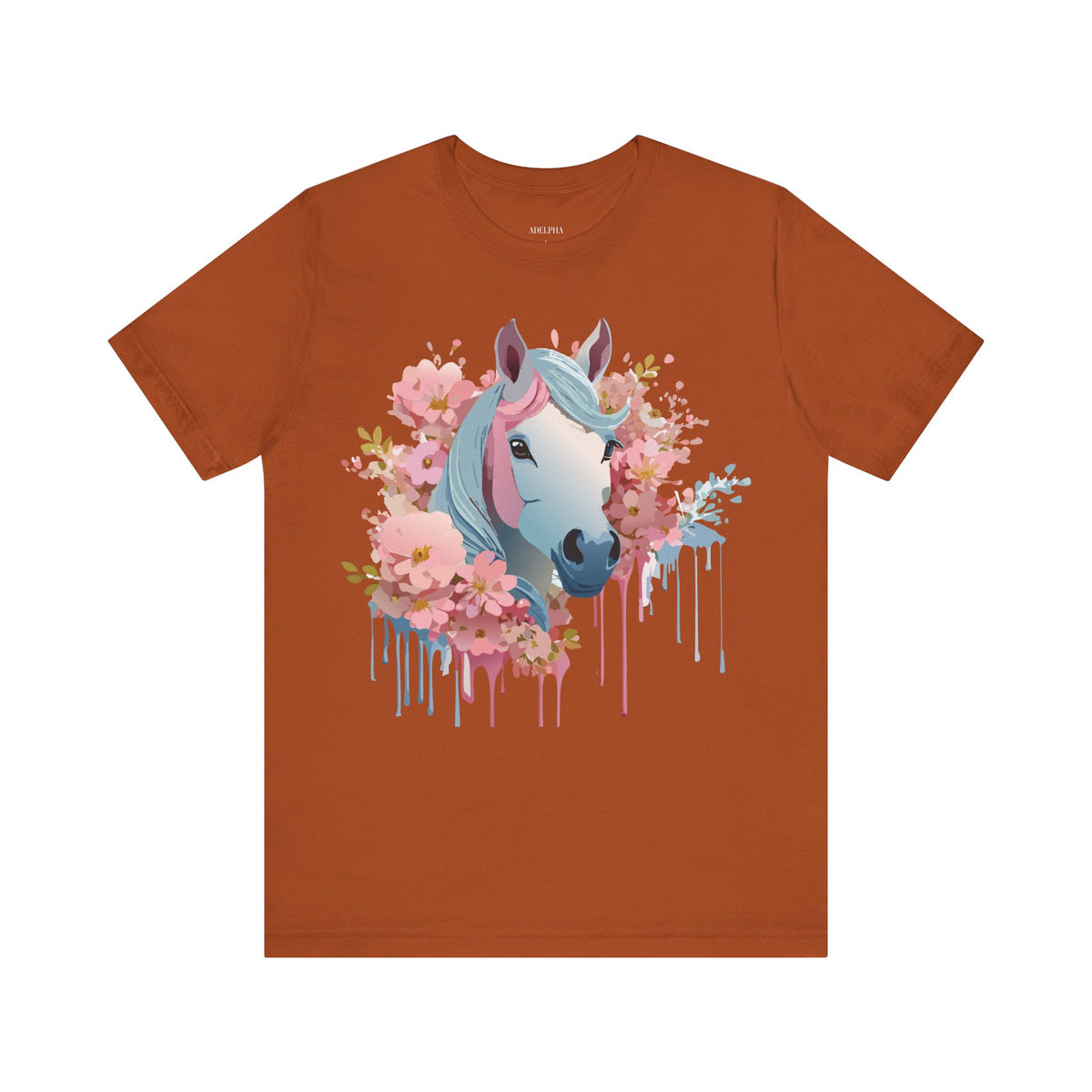 Horse Graphic Unisex Cotton Bella+Canvas Tee with Art Animal Design e34
