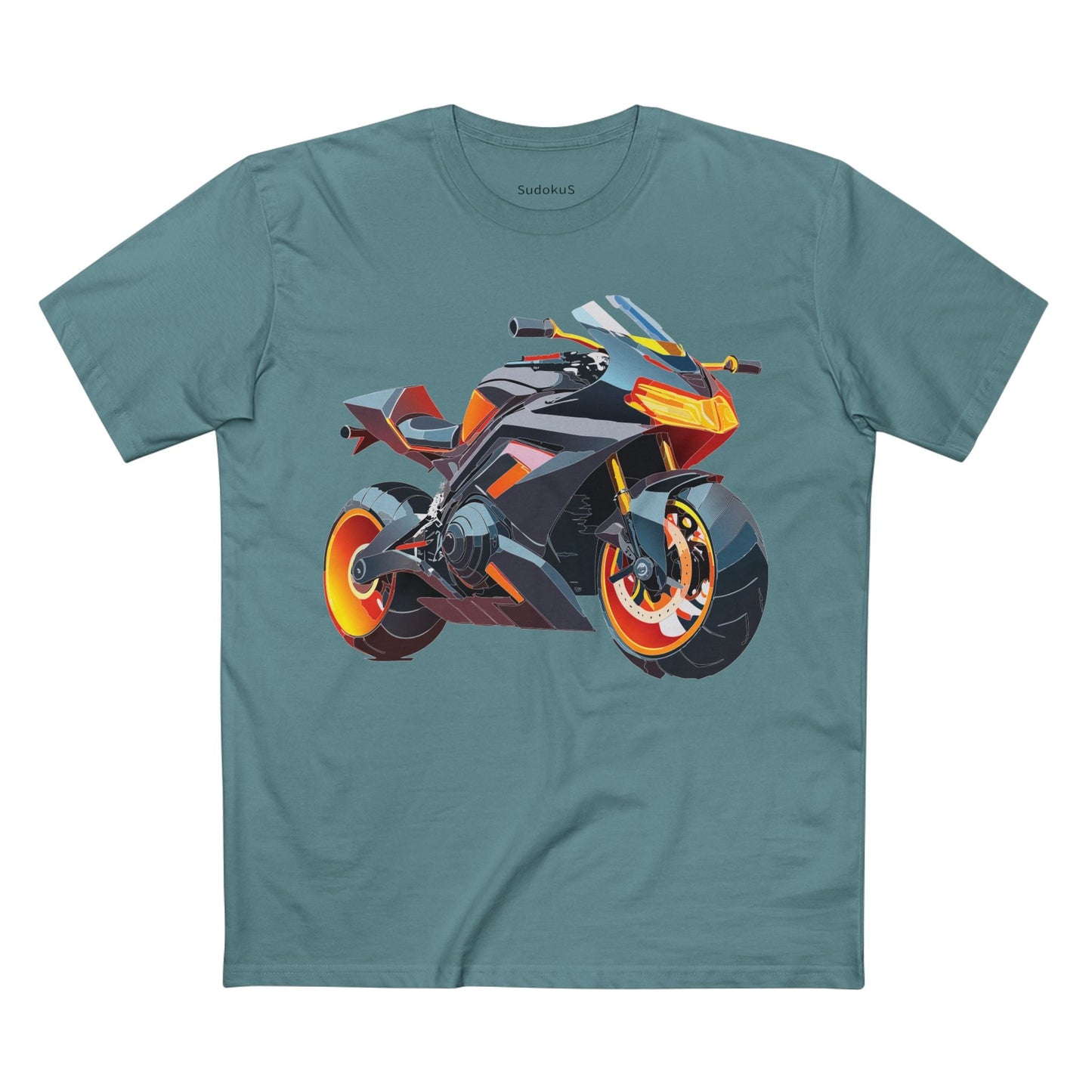 Moto Bike Graphic Unisex 100 Cotton Staple Tee 21