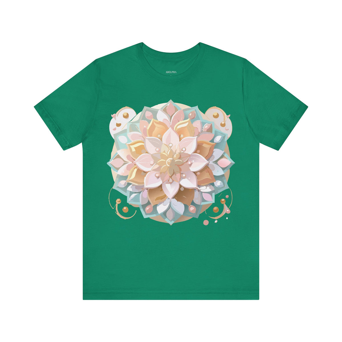 Mandala Graphic Unisex Cotton Bella+Canvas Tee with Floral Art Design n141