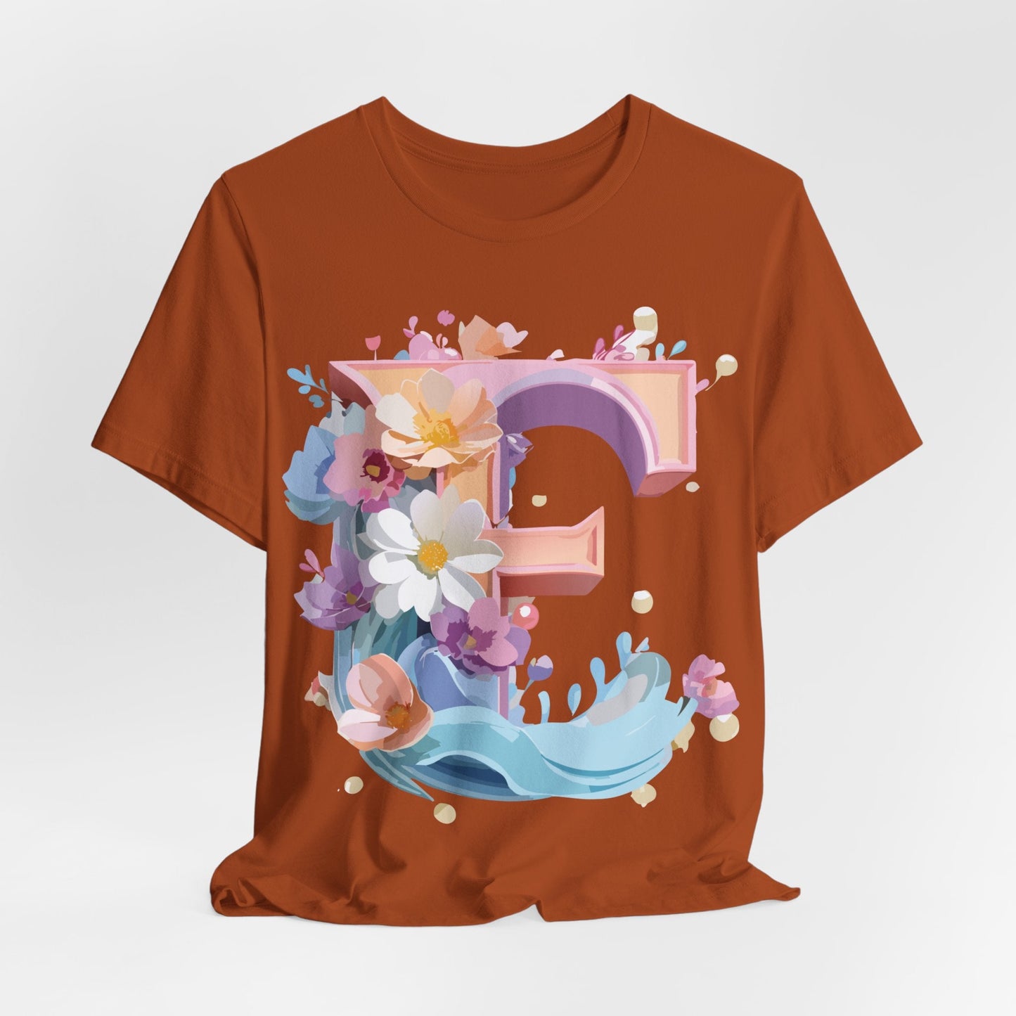 Unisex Letter E Graphic  Vintage Inspired Artwork Tee For Everyday Wear
