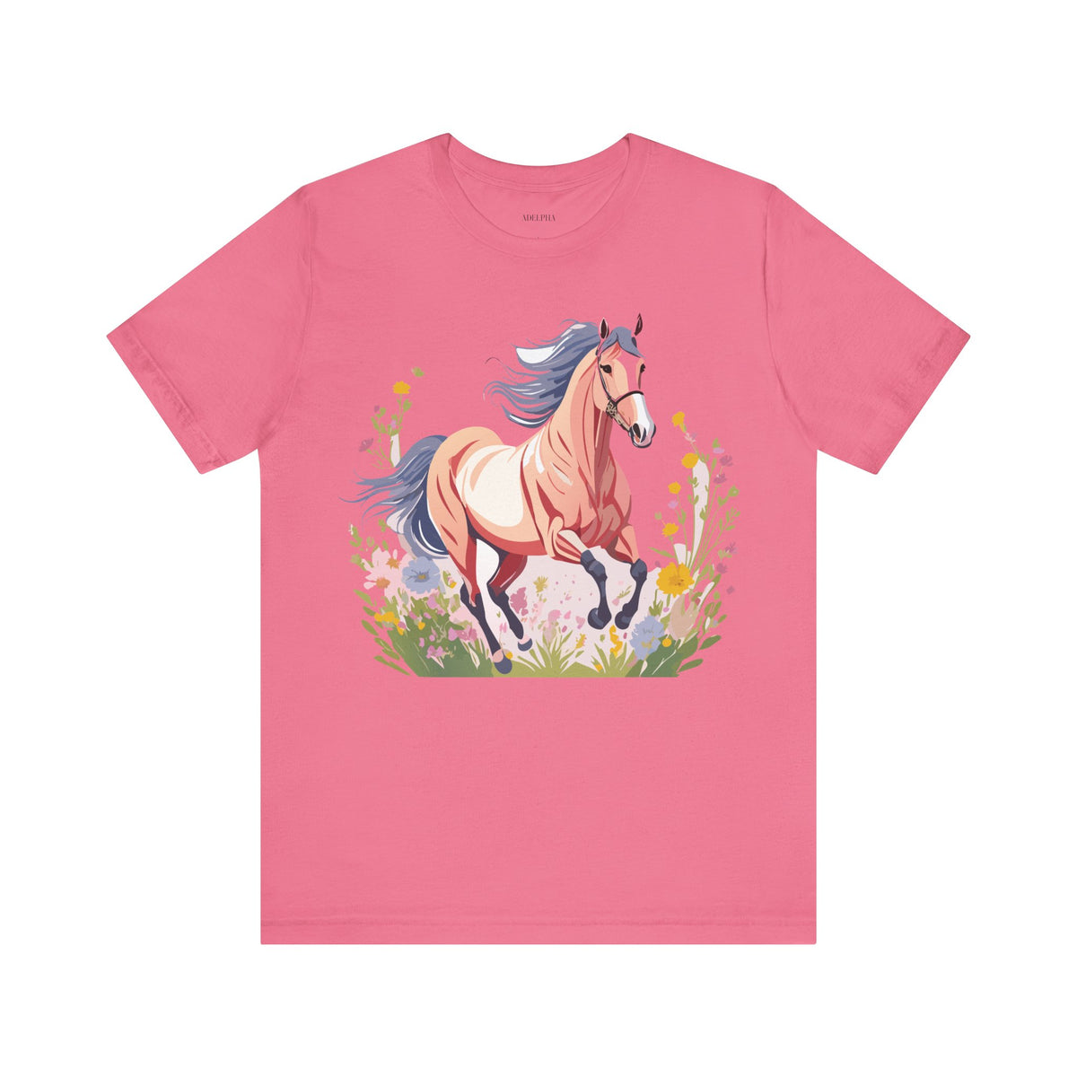 Horse Graphic Unisex Cotton Bella+Canvas Tee with Art Animal Design e28