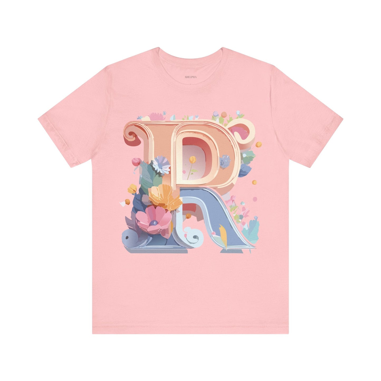 Letter R Shirt Graphic Tee Unisex Short Sleeve By Adelpha Vintage Art Design Tee