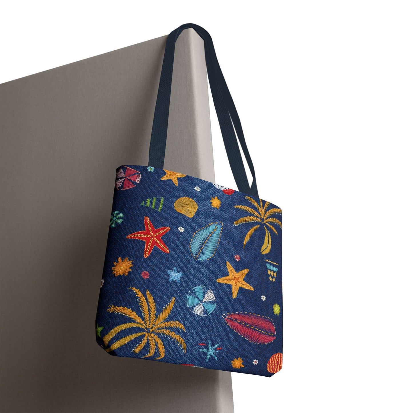 Denim Fabric Imitation Print Unisex Canvas Bag Poly Spun 3 Sizes Tote Bag 182-12